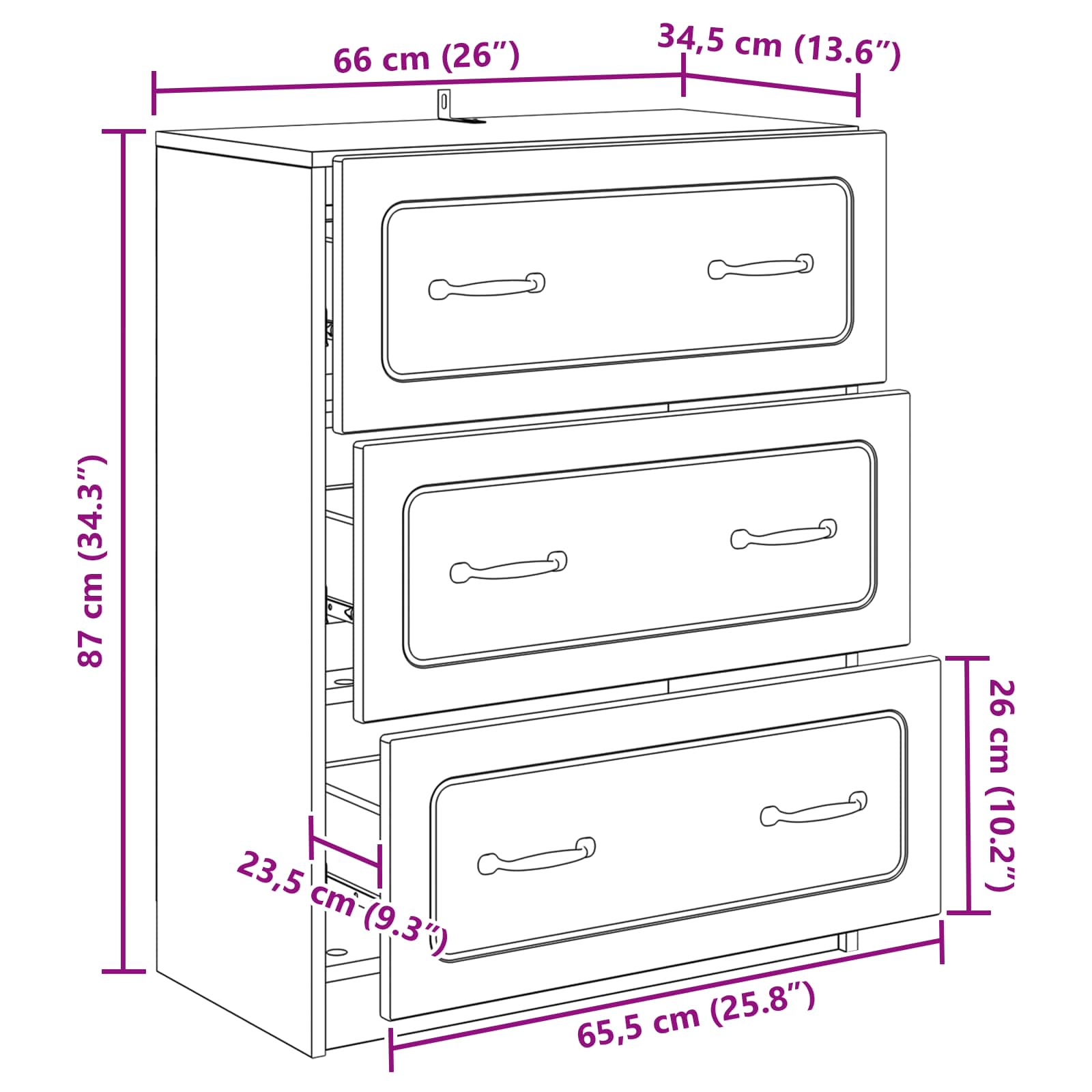 Ladenkast Wit 66 x 34,5 x 87 cm Bewerkt hout is nu te koop bij PeponiXL, paradijselijk wonen!