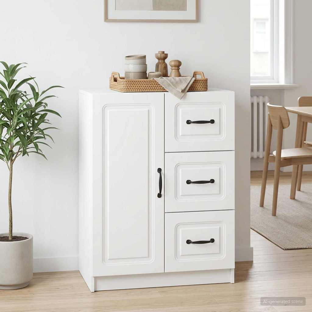 Dressoir Wit 66 x 34,5 x 87 cm Bewerkt hout is nu te koop bij PeponiXL, paradijselijk wonen!