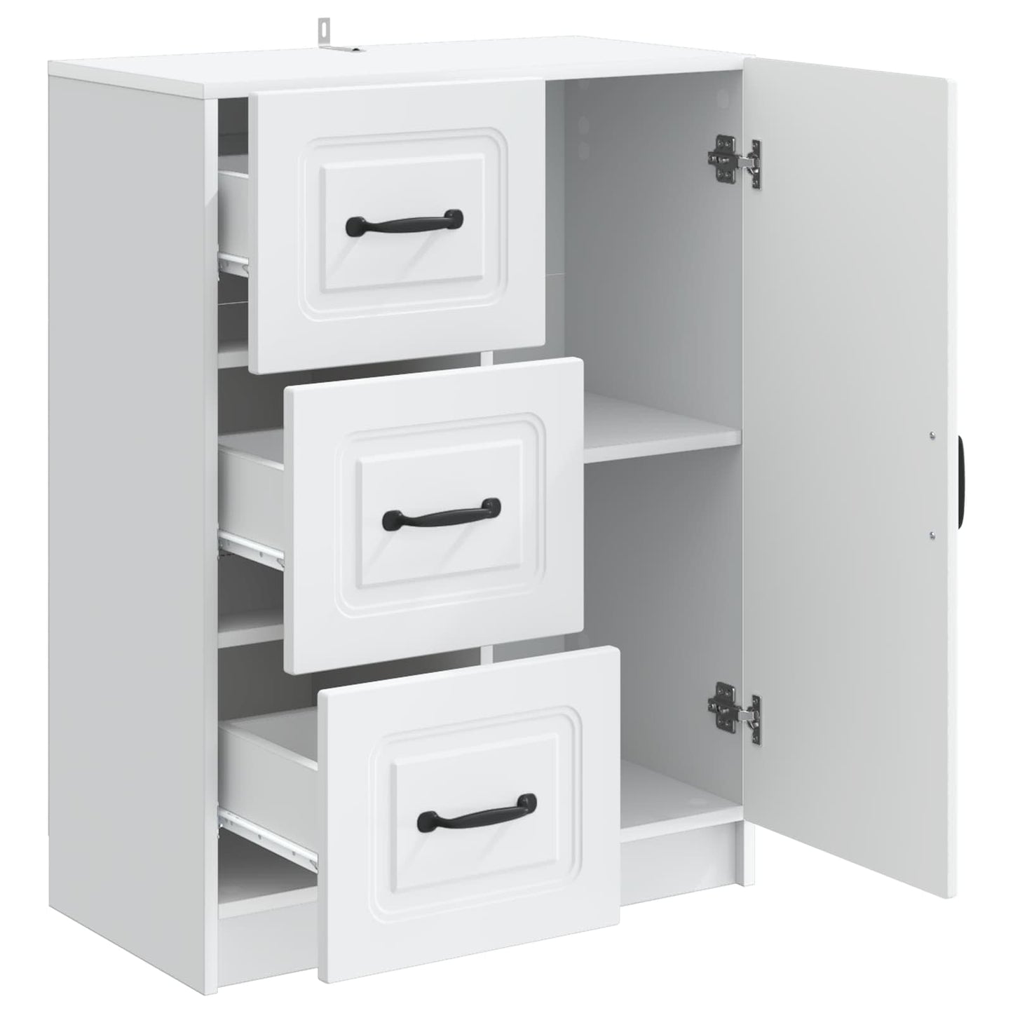 Dressoir Wit 66 x 34,5 x 87 cm Bewerkt hout is nu te koop bij PeponiXL, paradijselijk wonen!