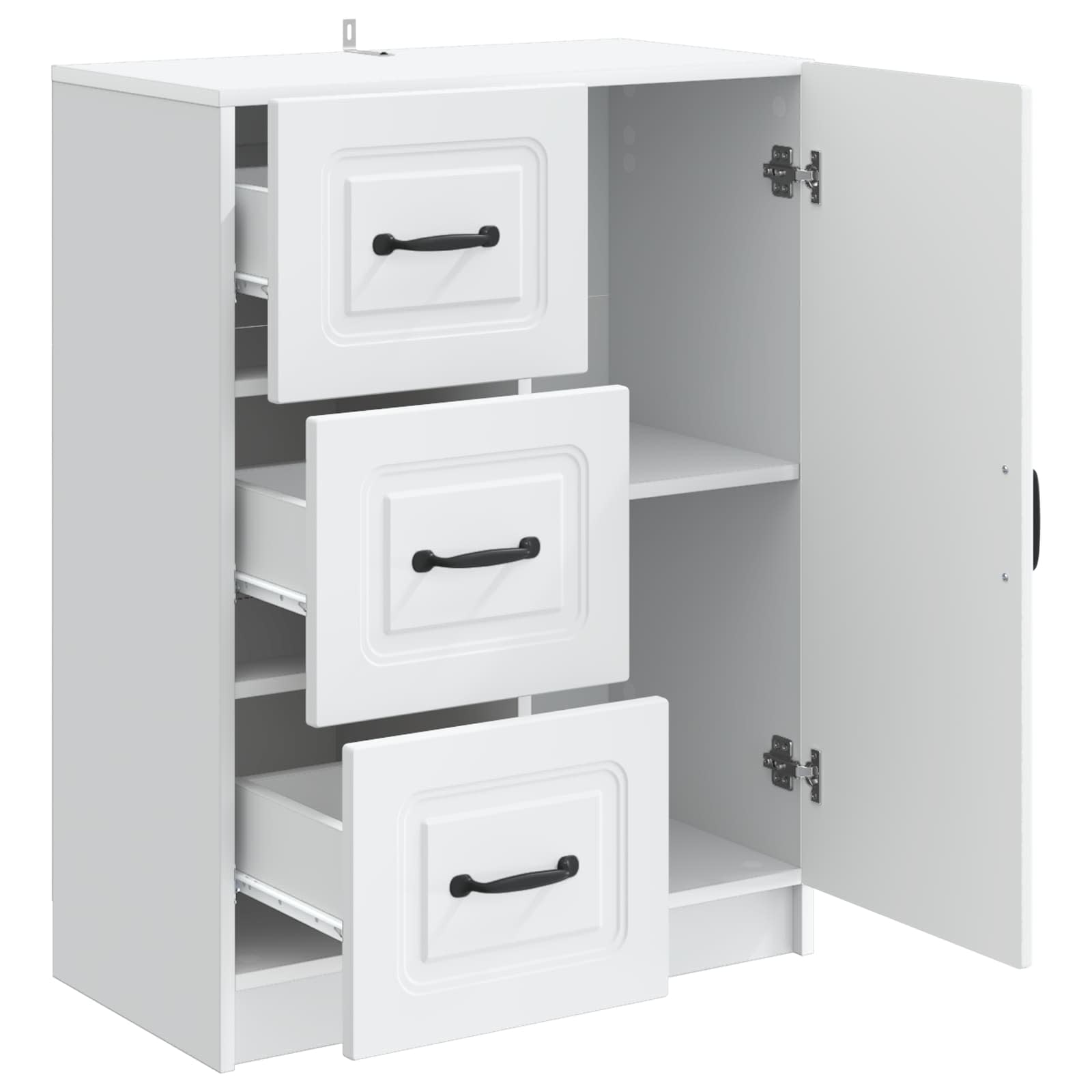Dressoir Wit 66 x 34,5 x 87 cm Bewerkt hout is nu te koop bij PeponiXL, paradijselijk wonen!