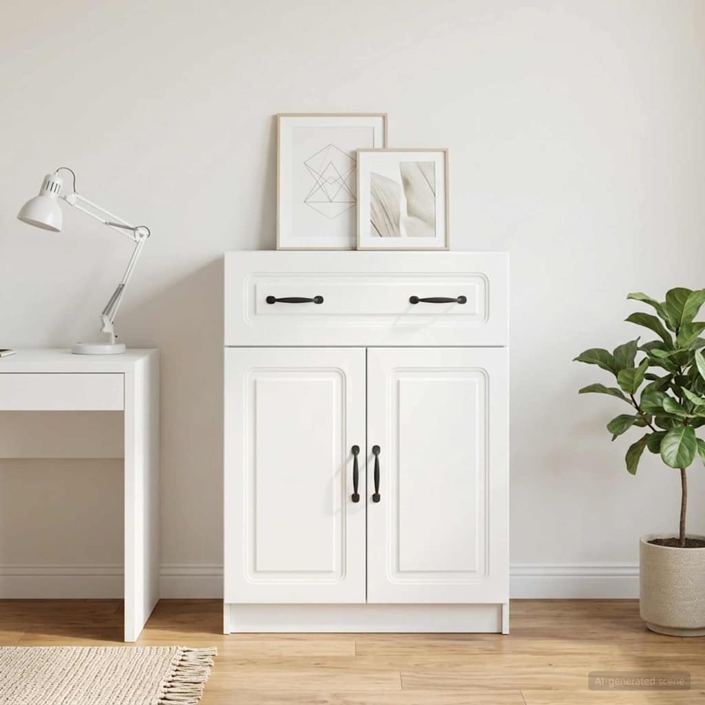 Dressoir Wit 66 x 34,5 x 87 cm Bewerkt hout is nu te koop bij PeponiXL, paradijselijk wonen!