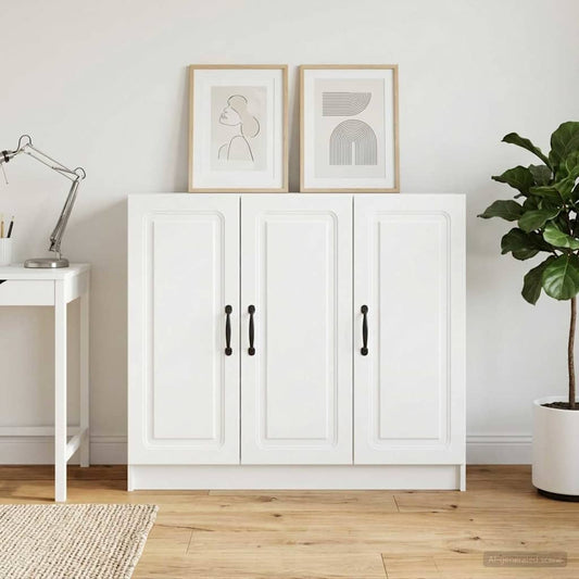 Dressoir Wit 89 x 34,5 x 77 cm Bewerkt hout is nu te koop bij PeponiXL, paradijselijk wonen!