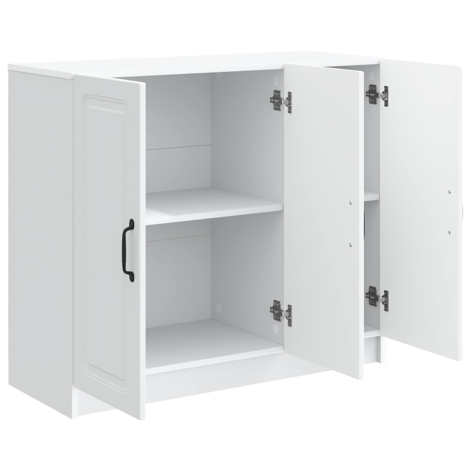 Dressoir Wit 89 x 34,5 x 77 cm Bewerkt hout is nu te koop bij PeponiXL, paradijselijk wonen!
