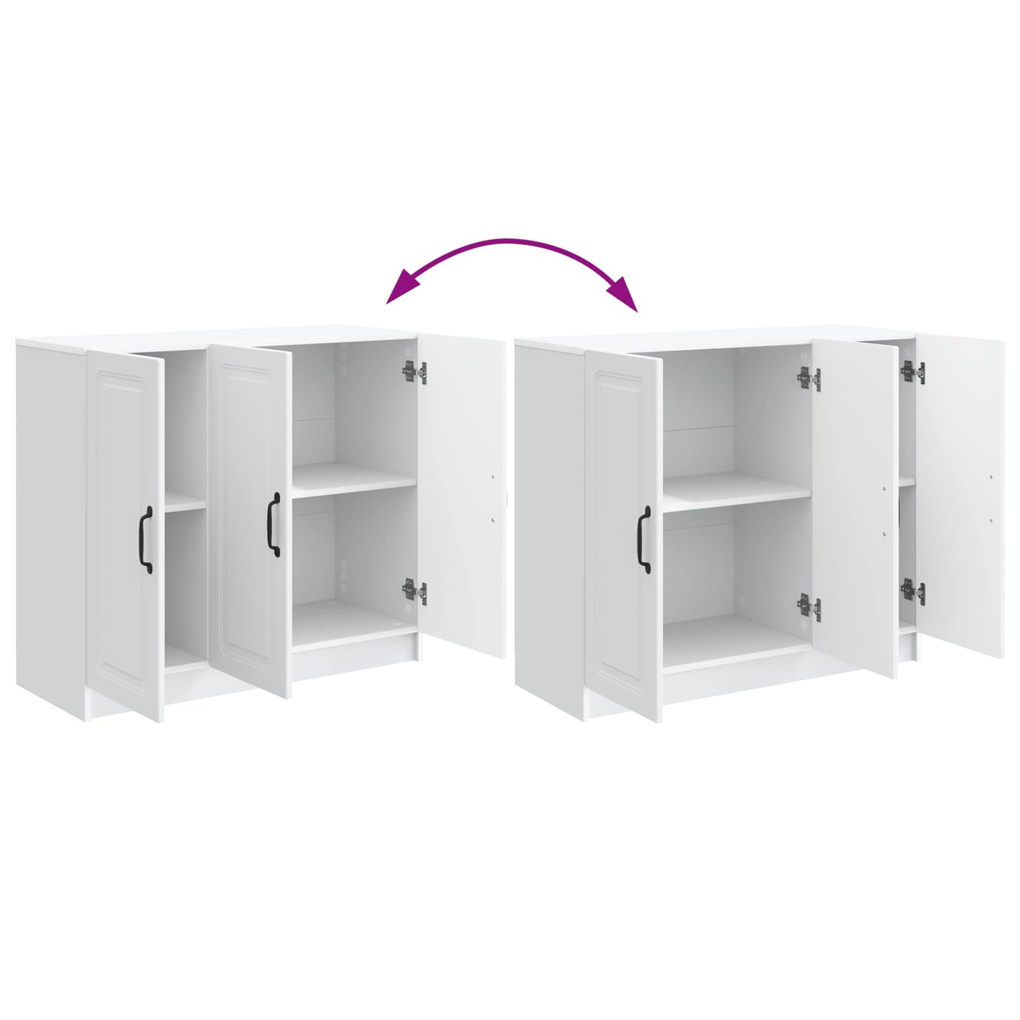 Dressoir Wit 89 x 34,5 x 77 cm Bewerkt hout is nu te koop bij PeponiXL, paradijselijk wonen!