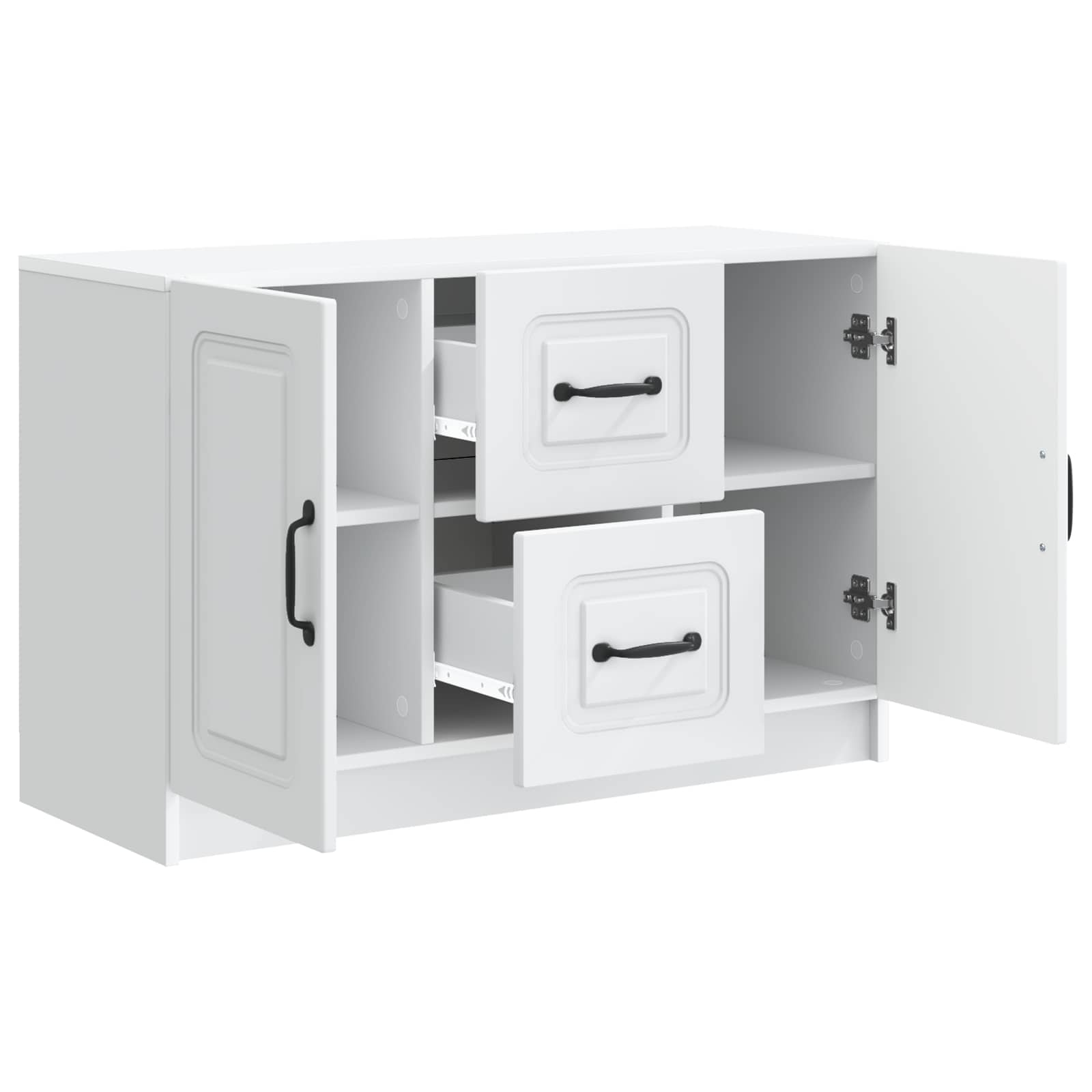 Dressoir Wit 89 x 34,5 x 57 cm Bewerkt hout is nu te koop bij PeponiXL, paradijselijk wonen!
