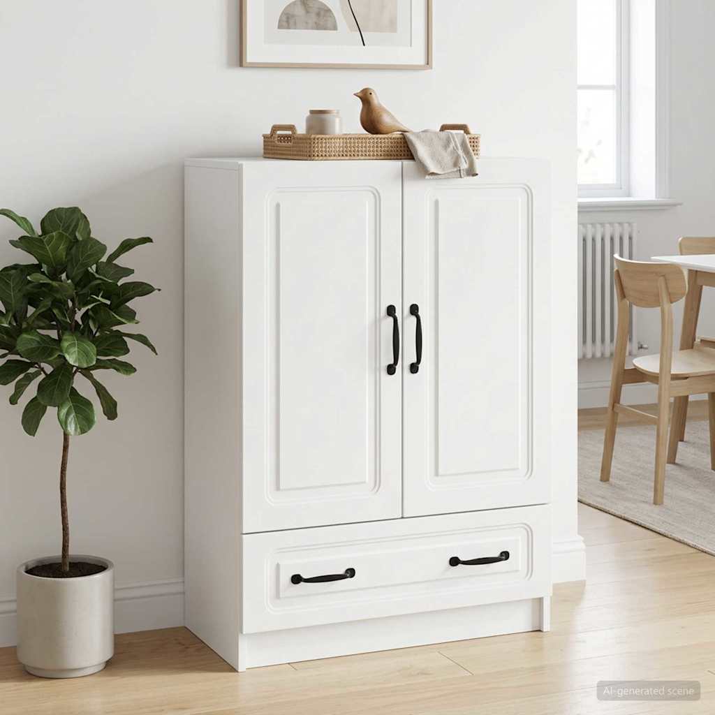 Dressoir Wit 66 x 34,5 x 92 cm Bewerkt hout is nu te koop bij PeponiXL, paradijselijk wonen!