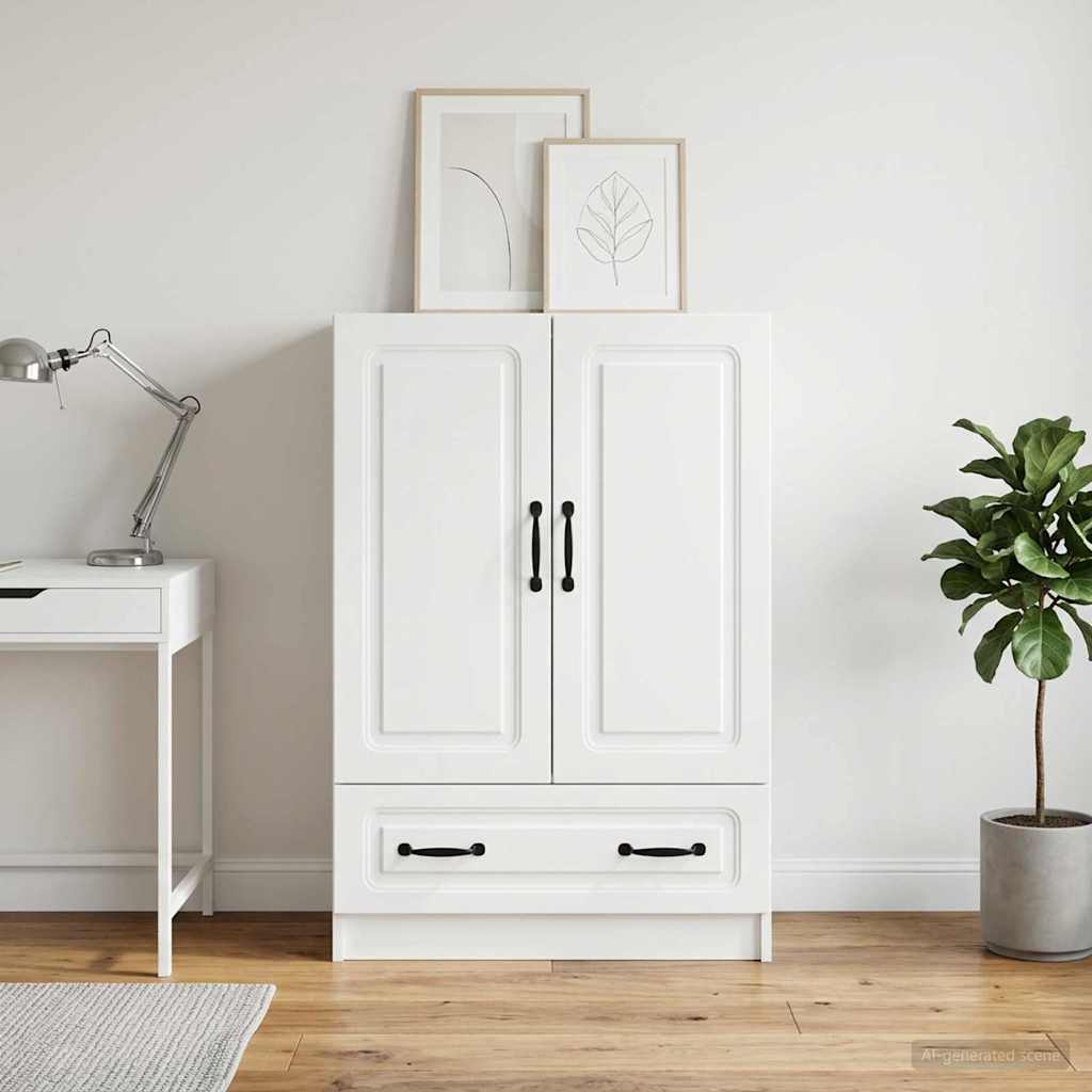 Dressoir Wit 66 x 34,5 x 92 cm Bewerkt hout is nu te koop bij PeponiXL, paradijselijk wonen!