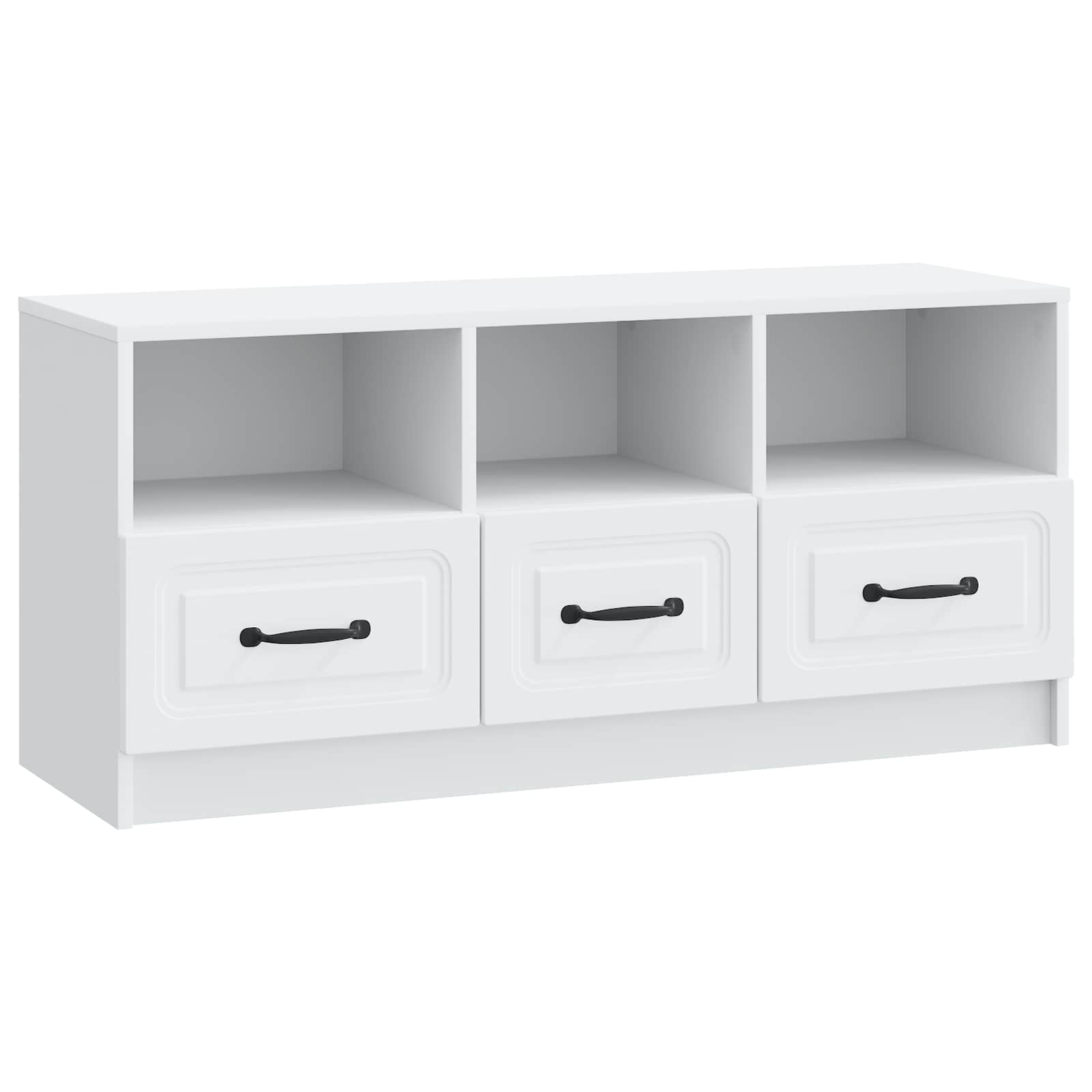 TV-kast met lade Wit 102 x 34,5 x 47 cm Bewerkt hout is nu te koop bij PeponiXL, paradijselijk wonen!