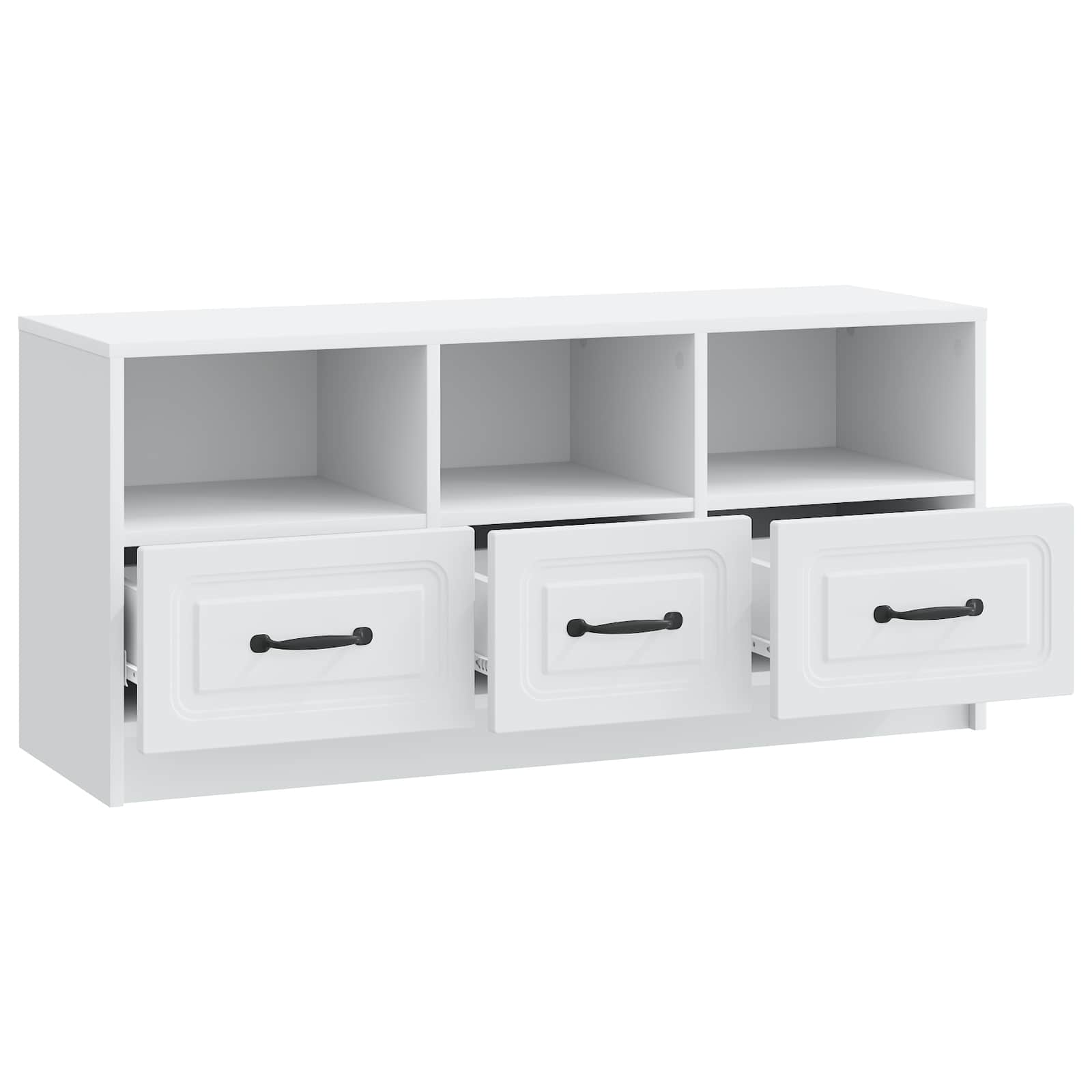 TV-kast met lade Wit 102 x 34,5 x 47 cm Bewerkt hout is nu te koop bij PeponiXL, paradijselijk wonen!