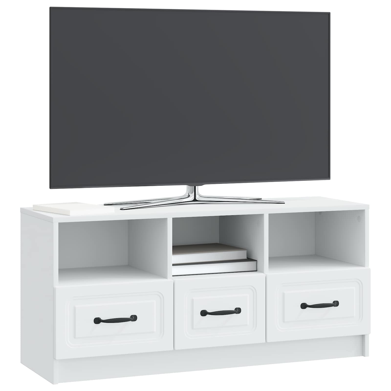 TV-kast met lade Wit 102 x 34,5 x 47 cm Bewerkt hout is nu te koop bij PeponiXL, paradijselijk wonen!