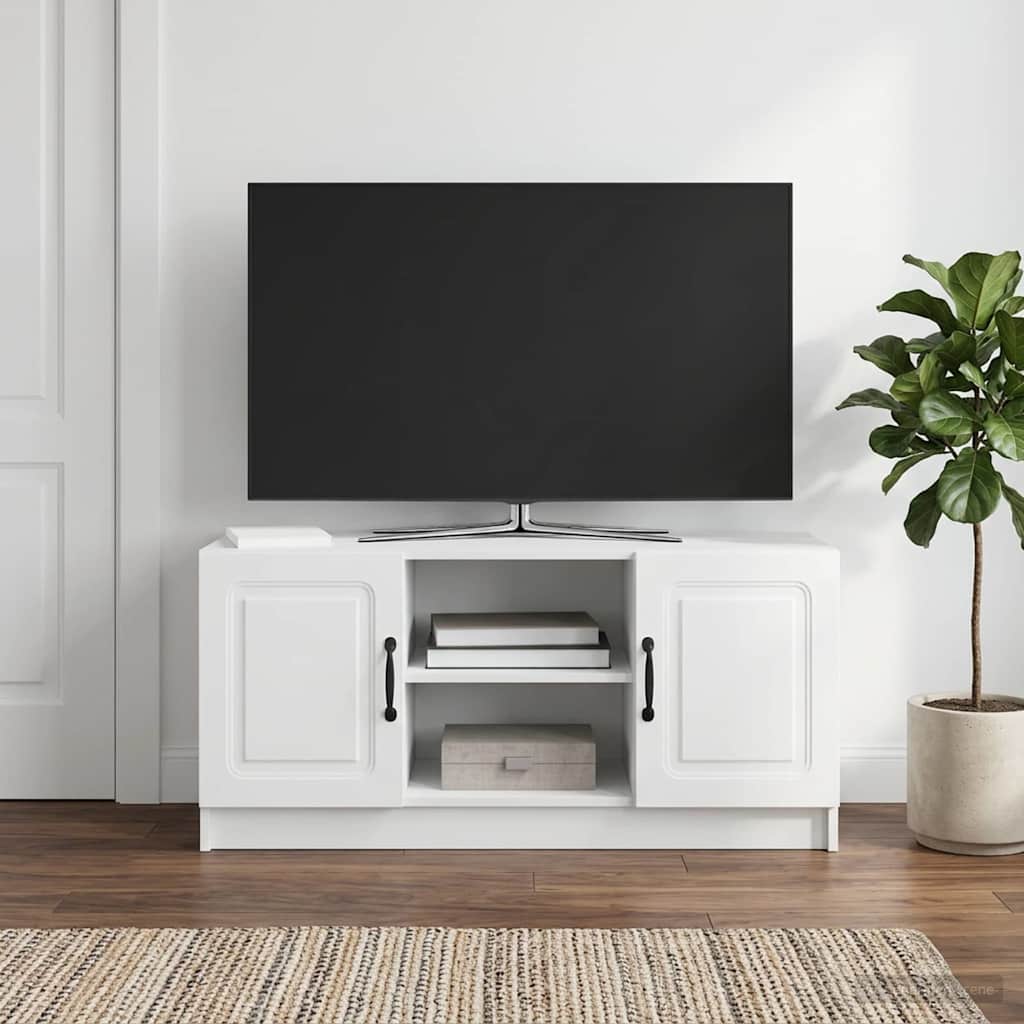 TV-kast Wit 102 x 34,5 x 47 cm Bewerkt hout is nu te koop bij PeponiXL, paradijselijk wonen!