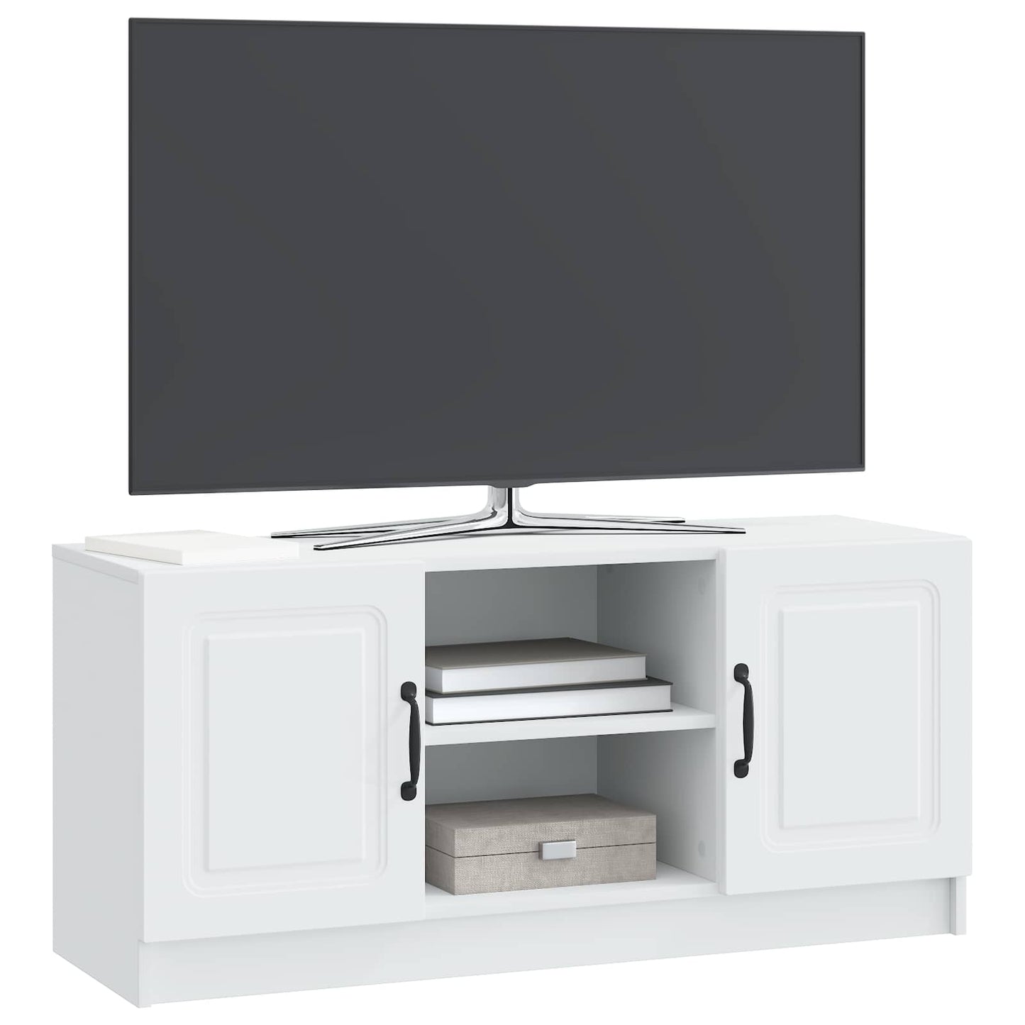 TV-kast Wit 102 x 34,5 x 47 cm Bewerkt hout is nu te koop bij PeponiXL, paradijselijk wonen!