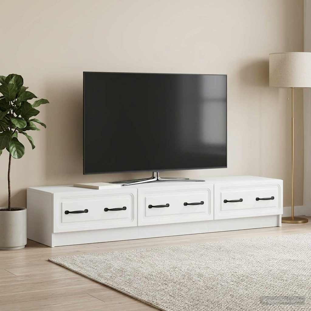 TV-kast met lade Wit 147 x 34,5 x 27 cm Bewerkt hout is nu te koop bij PeponiXL, paradijselijk wonen!