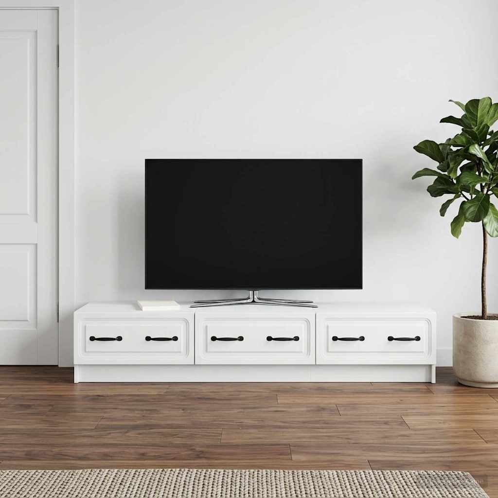 TV-kast met lade Wit 147 x 34,5 x 27 cm Bewerkt hout is nu te koop bij PeponiXL, paradijselijk wonen!