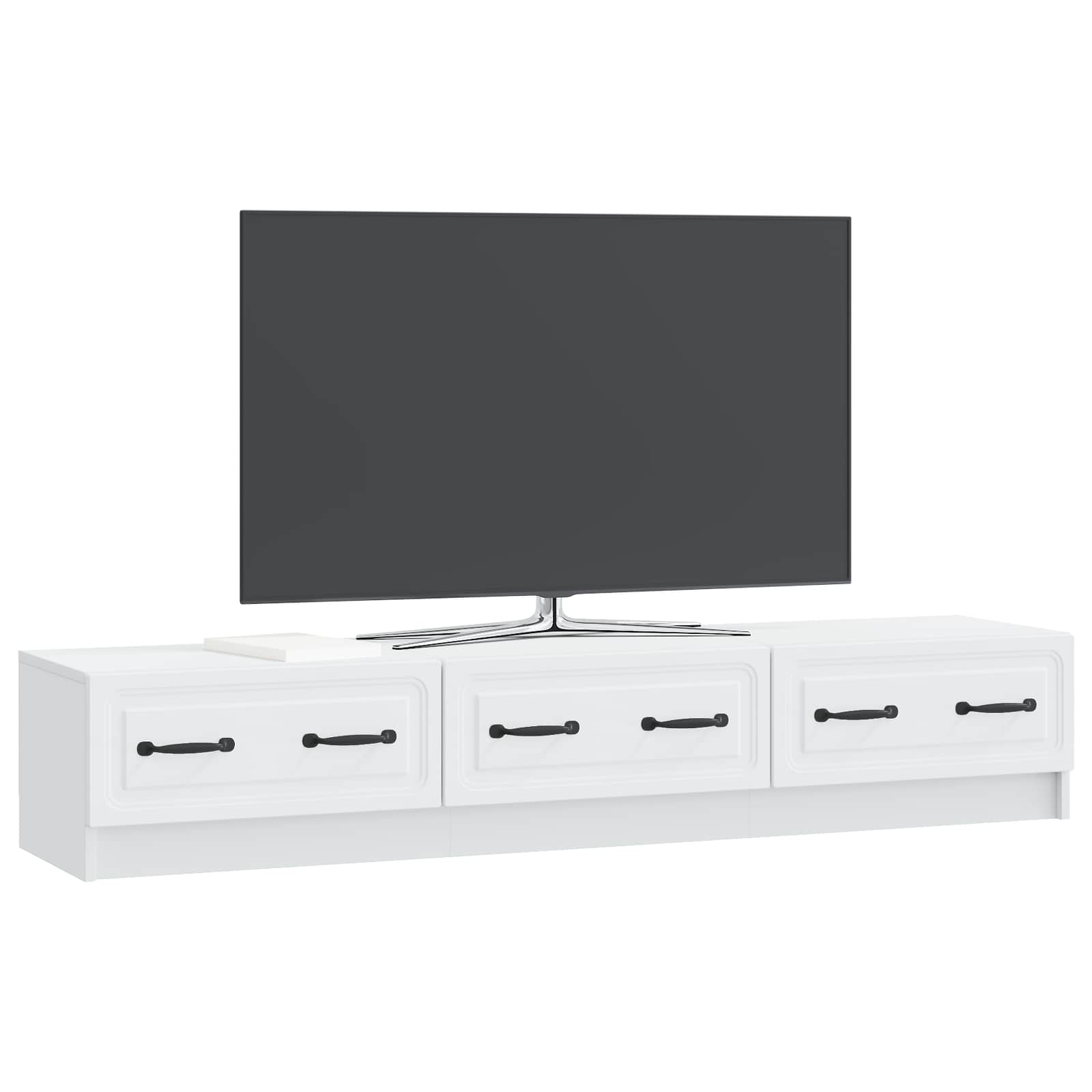 TV-kast met lade Wit 147 x 34,5 x 27 cm Bewerkt hout is nu te koop bij PeponiXL, paradijselijk wonen!