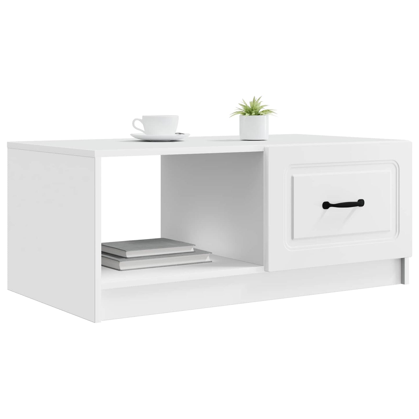 Salontafel Wit 90 x 50 x 37 cm Bewerkt hout is nu te koop bij PeponiXL, paradijselijk wonen!