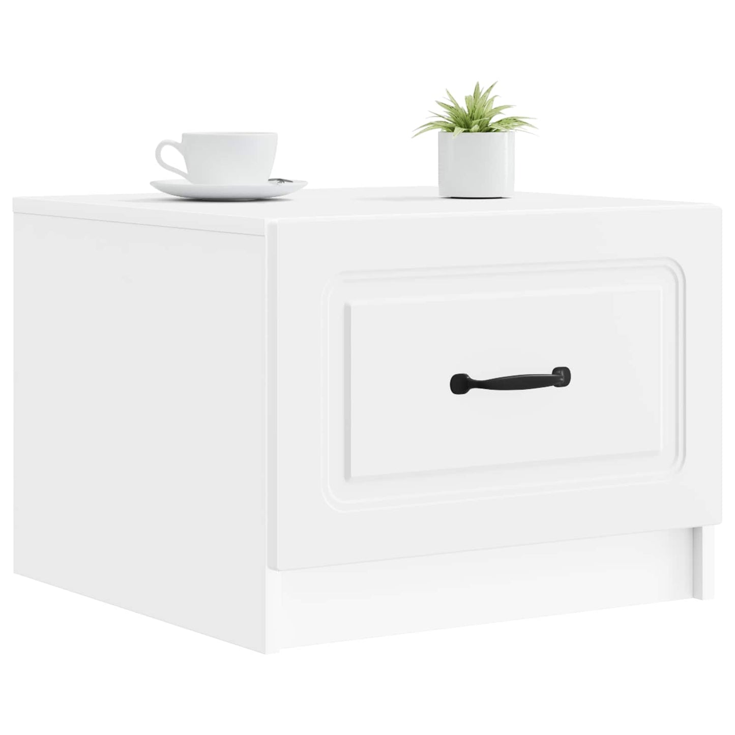 Salontafel met lade Wit 49 x 50 x 37 cm Bewerkt hout is nu te koop bij PeponiXL, paradijselijk wonen!