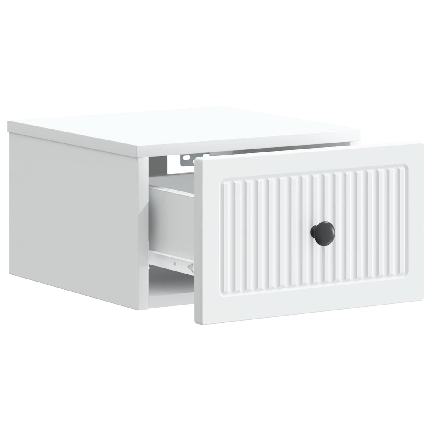 Wandbeugel Bedkast met lade Wit 33 x 34,5 x 20 cm Bewerkt hout is nu te koop bij PeponiXL, paradijselijk wonen!