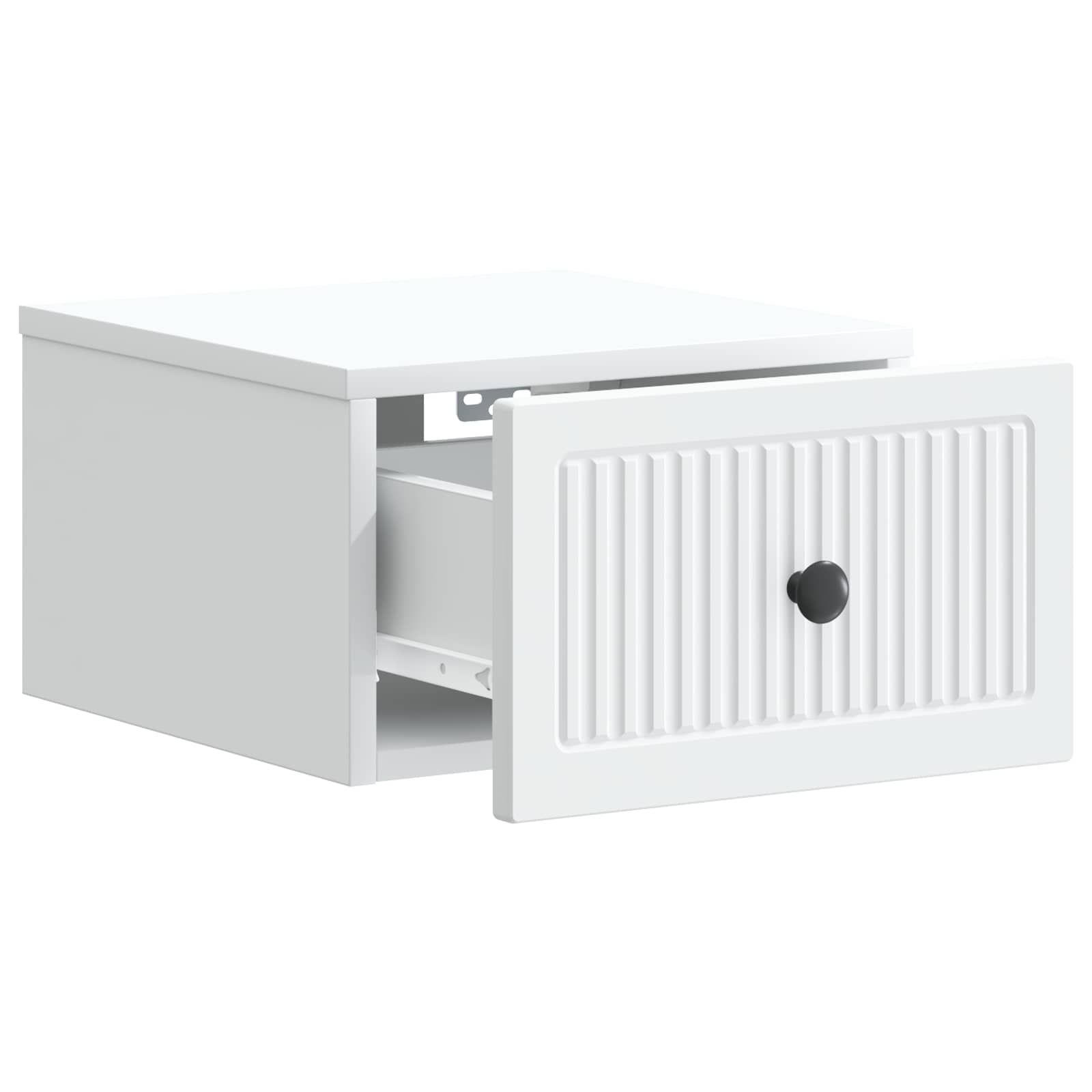 Wandbeugel Bedkast met lade Wit 33 x 34,5 x 20 cm Bewerkt hout is nu te koop bij PeponiXL, paradijselijk wonen!