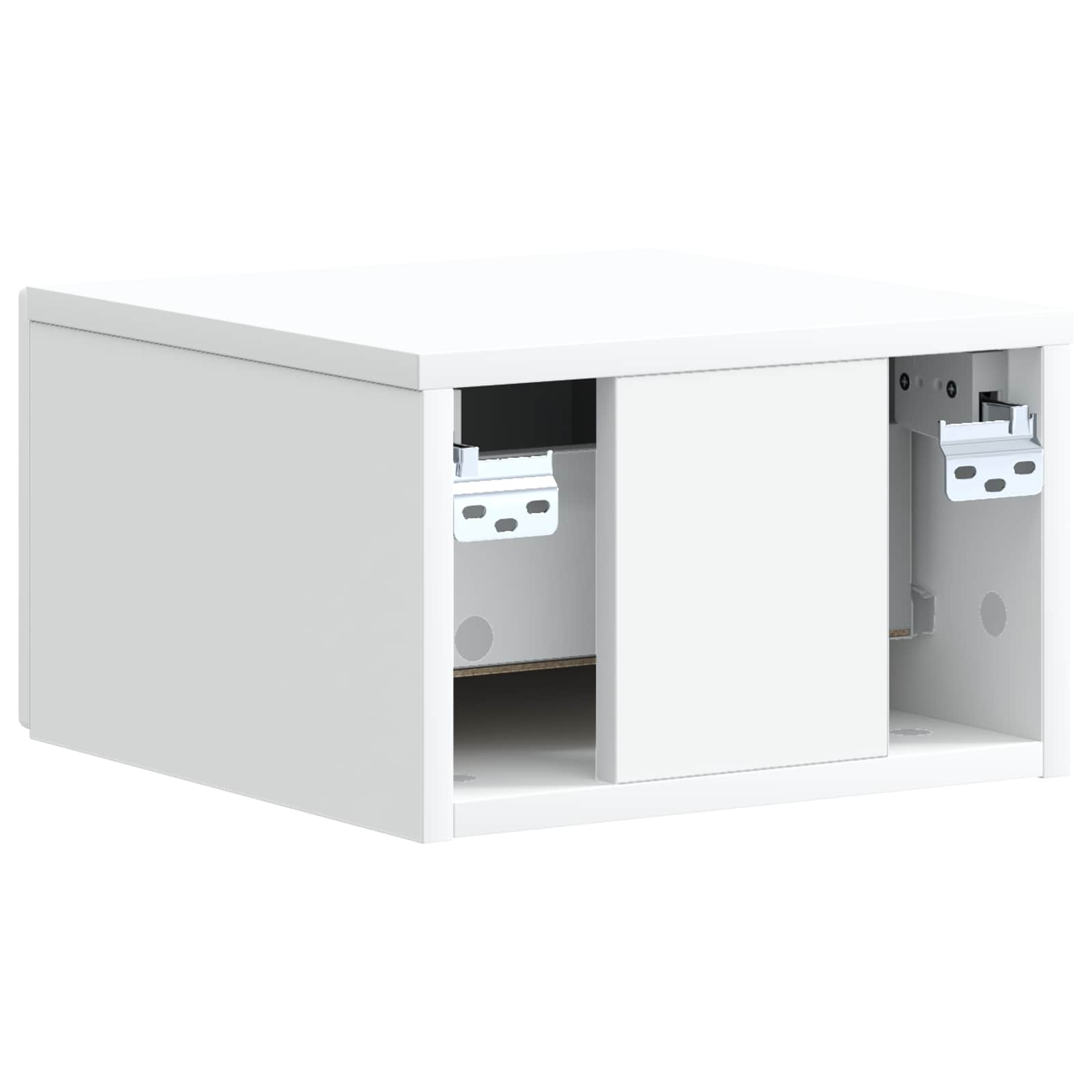 Wandbeugel Bedkast met lade Wit 33 x 34,5 x 20 cm Bewerkt hout is nu te koop bij PeponiXL, paradijselijk wonen!