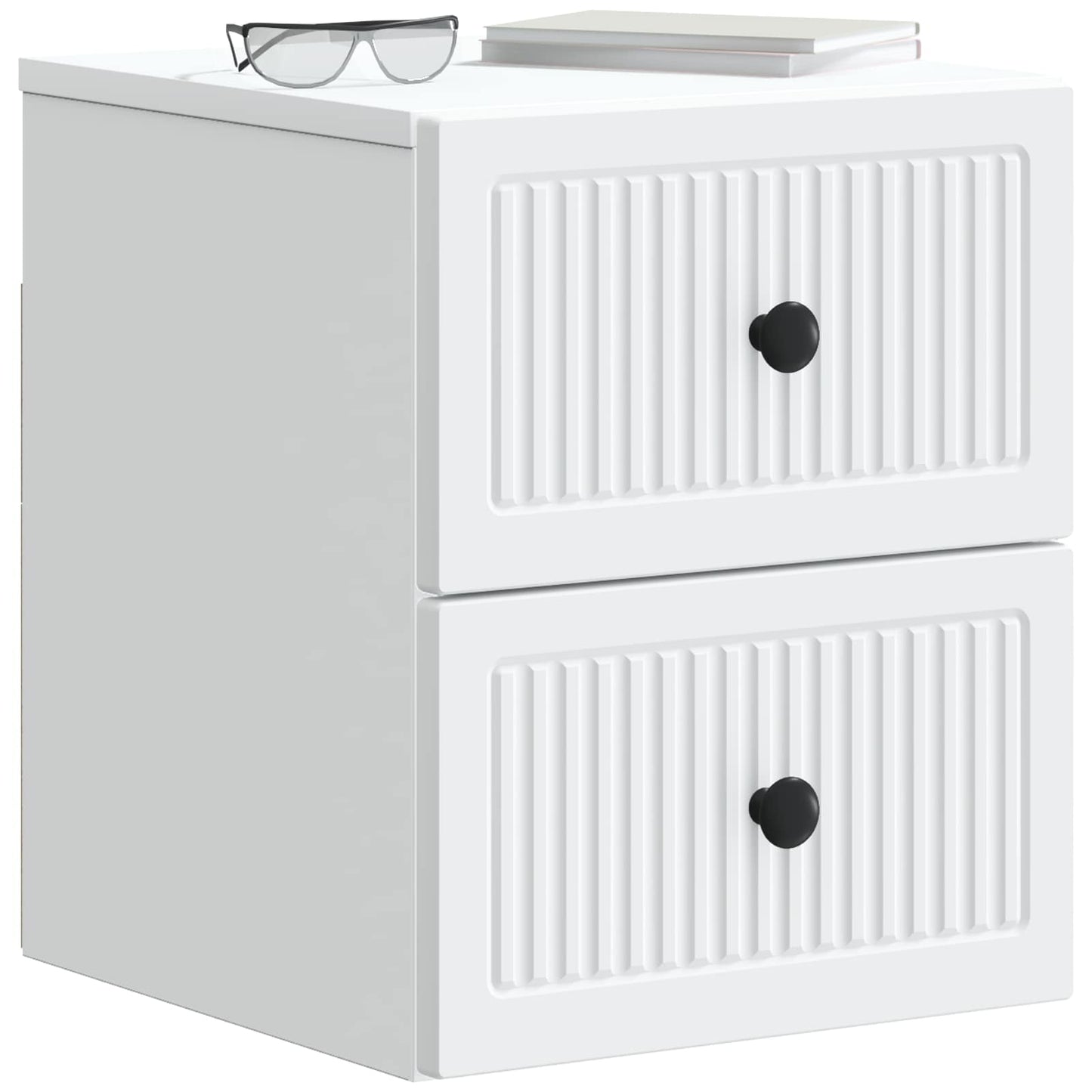 Wandbeugel Bedkast met lade Wit 33 x 34,5 x 40 cm Bewerkt hout is nu te koop bij PeponiXL, paradijselijk wonen!