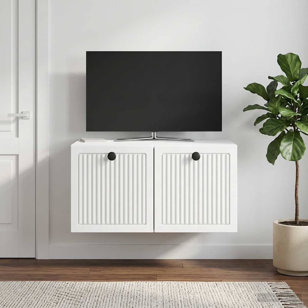 Wandbeugel TV-kast Wit 59,5 x 41 x 30 cm Bewerkt hout is nu te koop bij PeponiXL, paradijselijk wonen!
