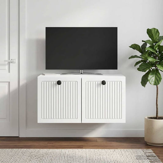 Wandbeugel TV-kast Wit 59,5 x 41 x 30 cm Bewerkt hout is nu te koop bij PeponiXL, paradijselijk wonen!