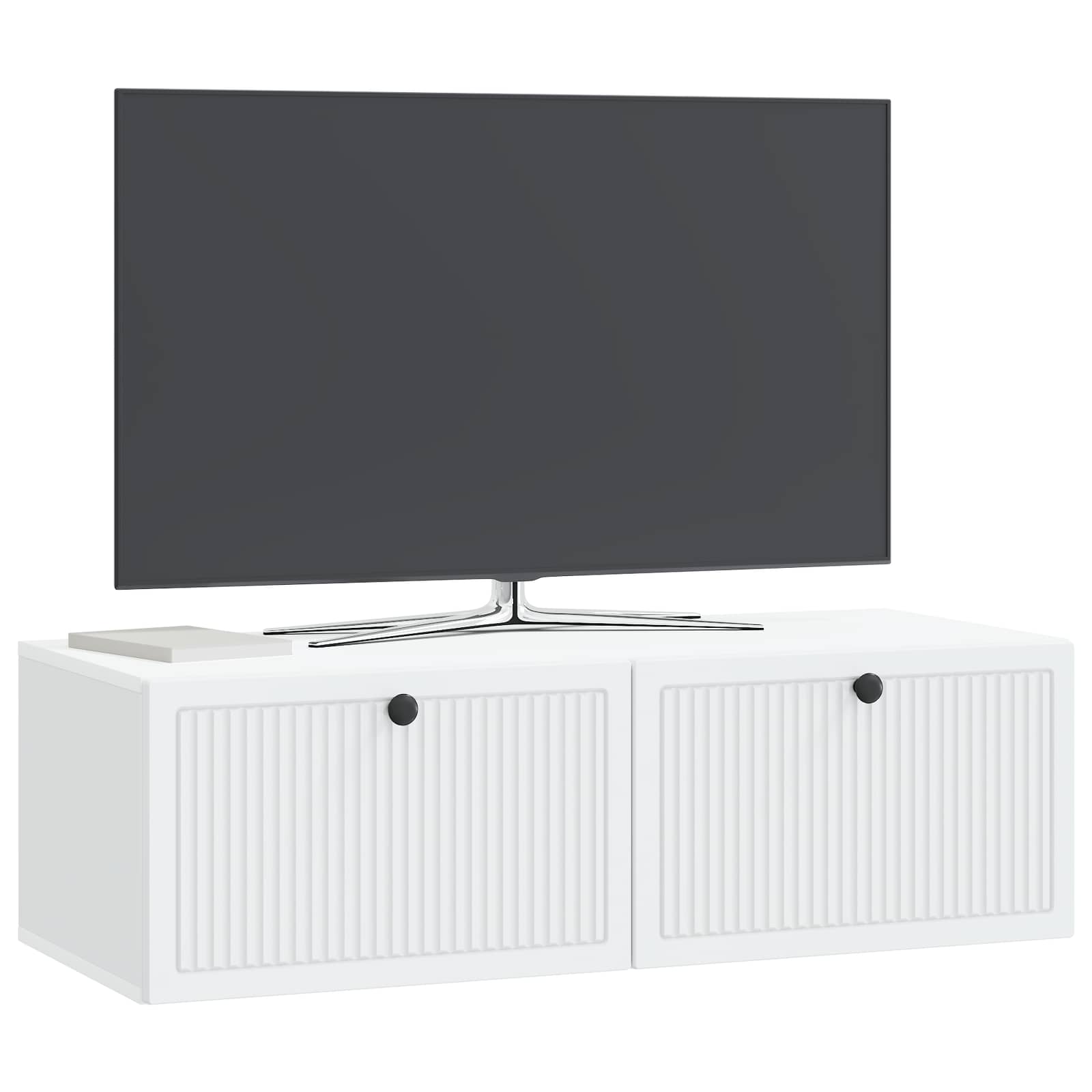 Wandbeugel TV-kast Wit 98 x 41 x 30 cm Bewerkt hout is nu te koop bij PeponiXL, paradijselijk wonen!