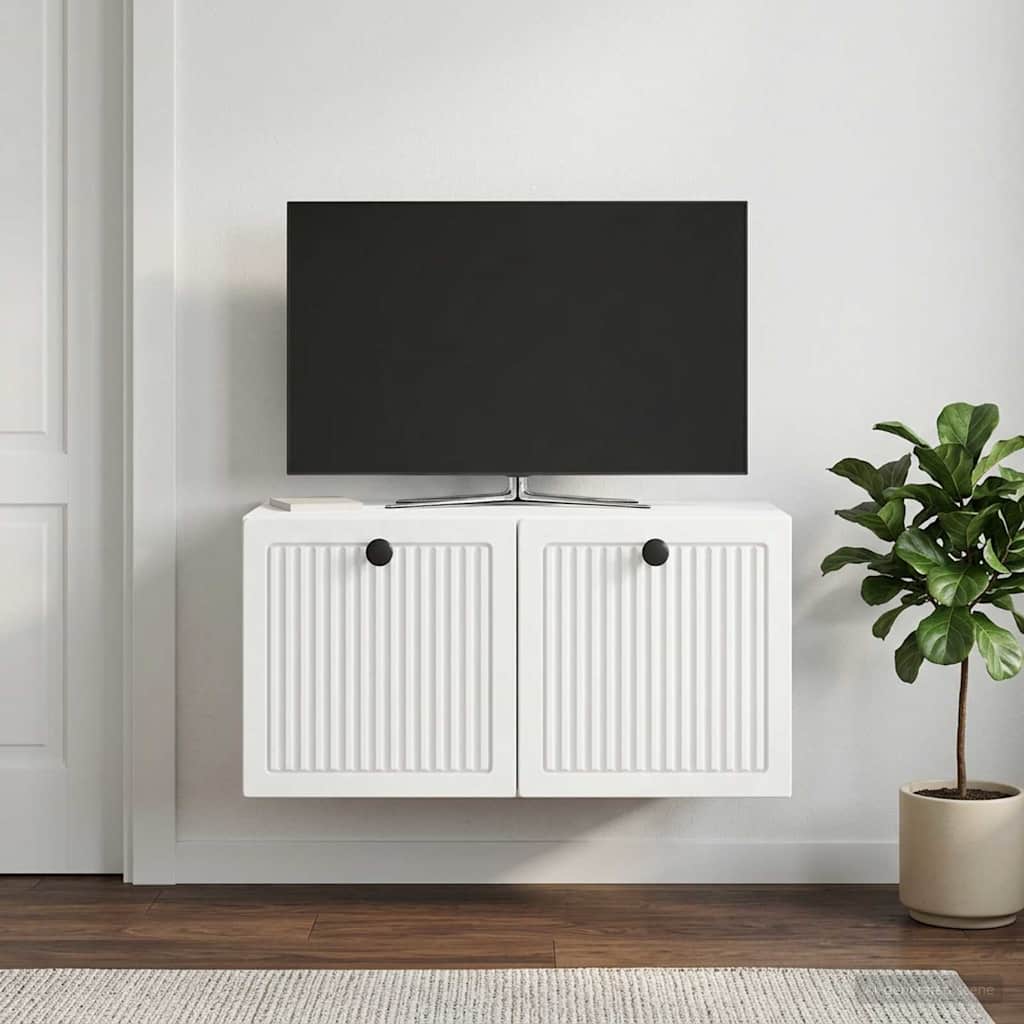 Wandbeugel TV-kast Wit 59,5 x 31 x 30 cm Bewerkt hout is nu te koop bij PeponiXL, paradijselijk wonen!