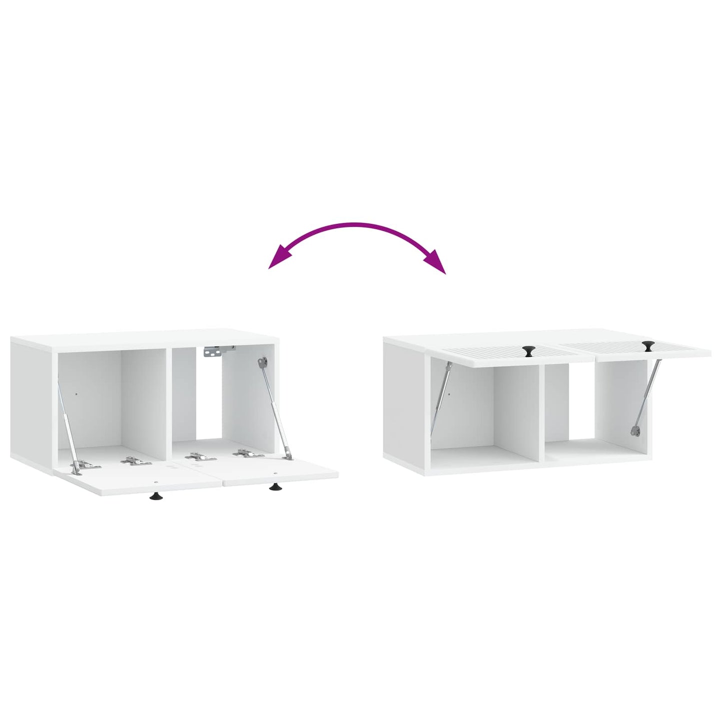 Wandbeugel TV-kast Wit 59,5 x 31 x 30 cm Bewerkt hout is nu te koop bij PeponiXL, paradijselijk wonen!