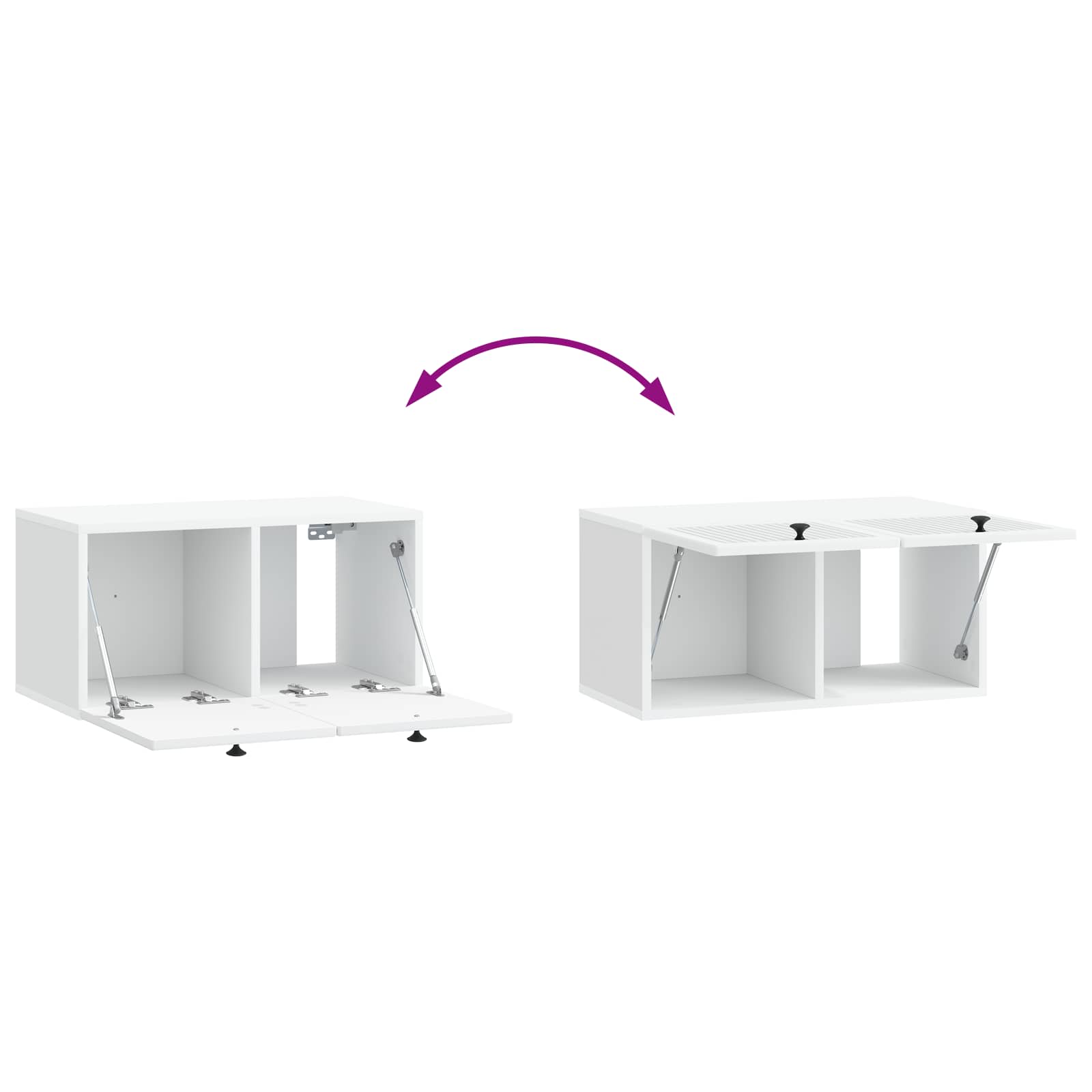 Wandbeugel TV-kast Wit 59,5 x 31 x 30 cm Bewerkt hout is nu te koop bij PeponiXL, paradijselijk wonen!