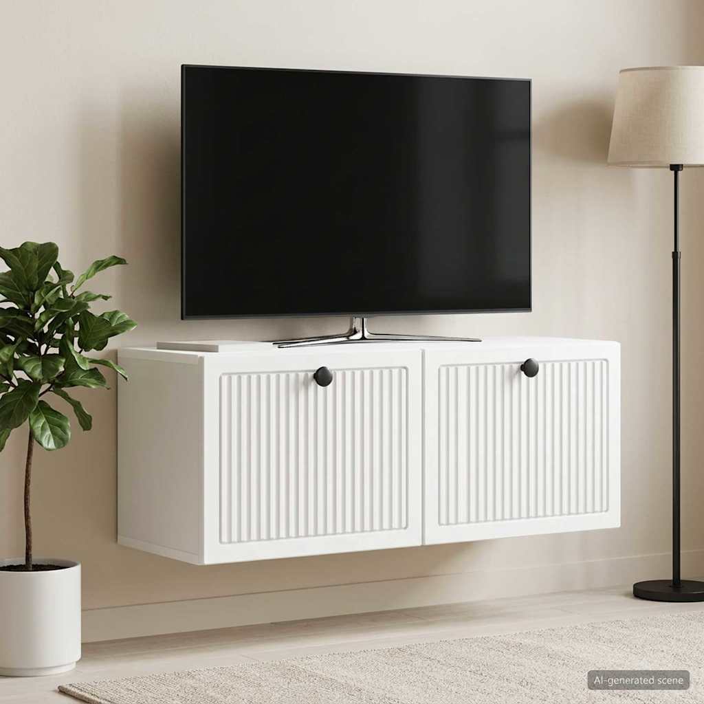 Wandbeugel TV-kast Wit 78,5 x 31 x 30 cm Bewerkt hout is nu te koop bij PeponiXL, paradijselijk wonen!