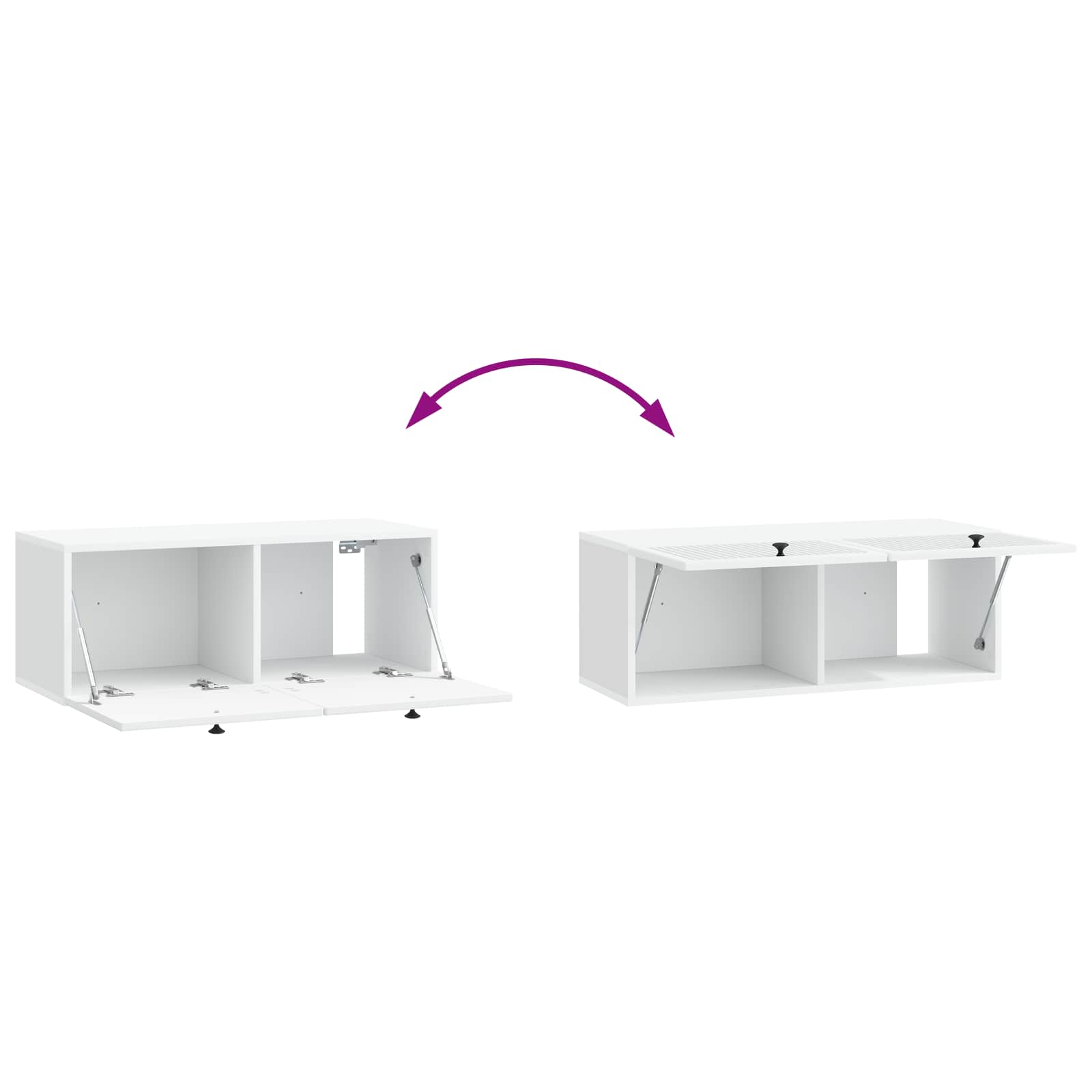 Wandbeugel TV-kast Wit 78,5 x 31 x 30 cm Bewerkt hout is nu te koop bij PeponiXL, paradijselijk wonen!