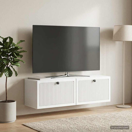 Wandbeugel TV-kast Wit 98 x 31 x 30 cm Bewerkt hout is nu te koop bij PeponiXL, paradijselijk wonen!