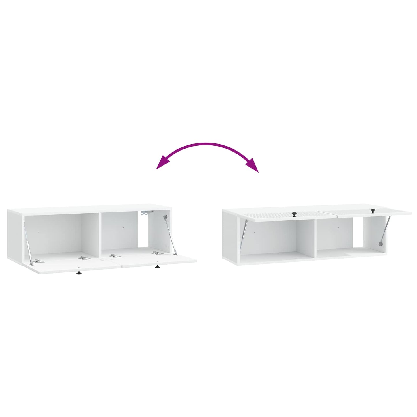 Wandbeugel TV-kast Wit 98 x 31 x 30 cm Bewerkt hout is nu te koop bij PeponiXL, paradijselijk wonen!