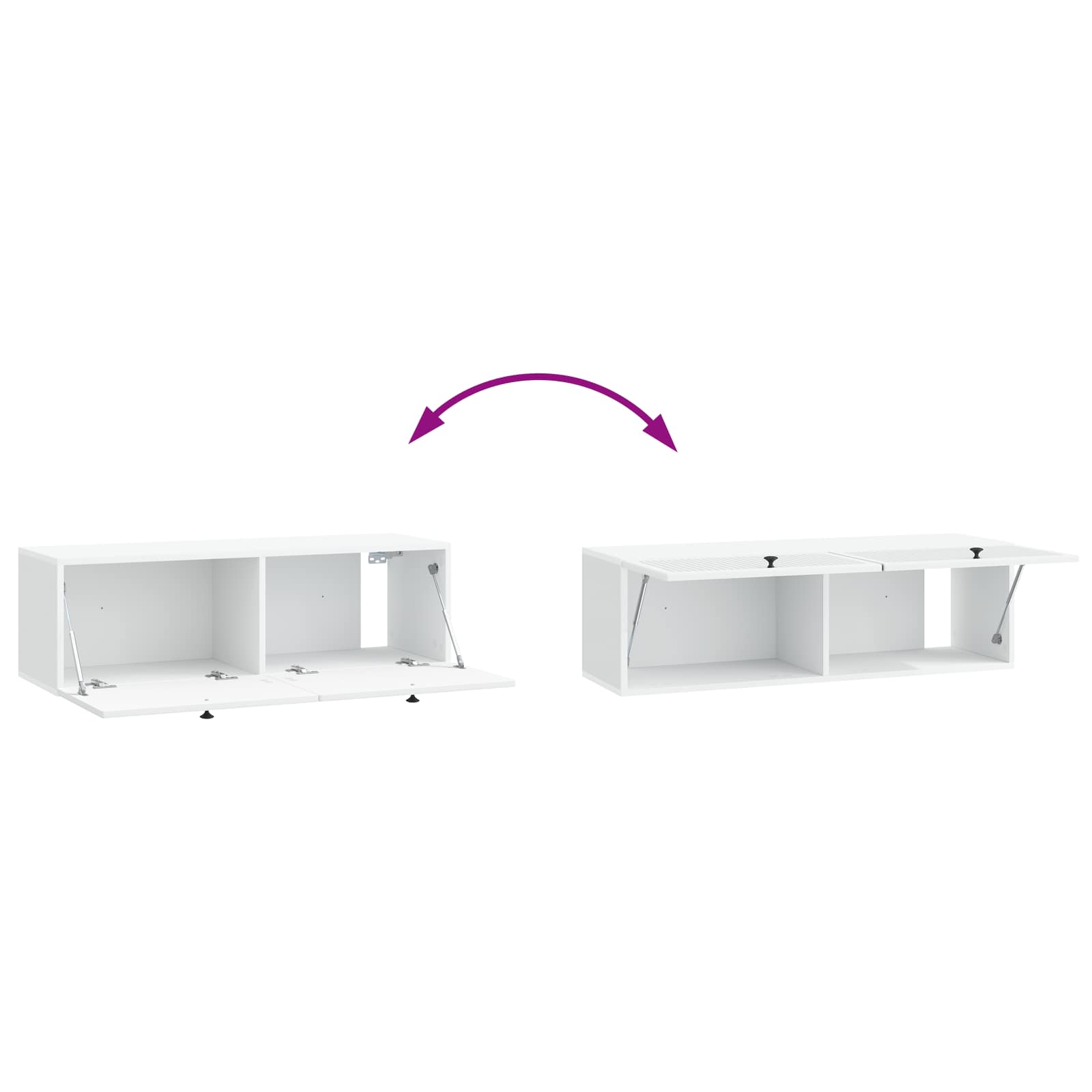 Wandbeugel TV-kast Wit 98 x 31 x 30 cm Bewerkt hout is nu te koop bij PeponiXL, paradijselijk wonen!