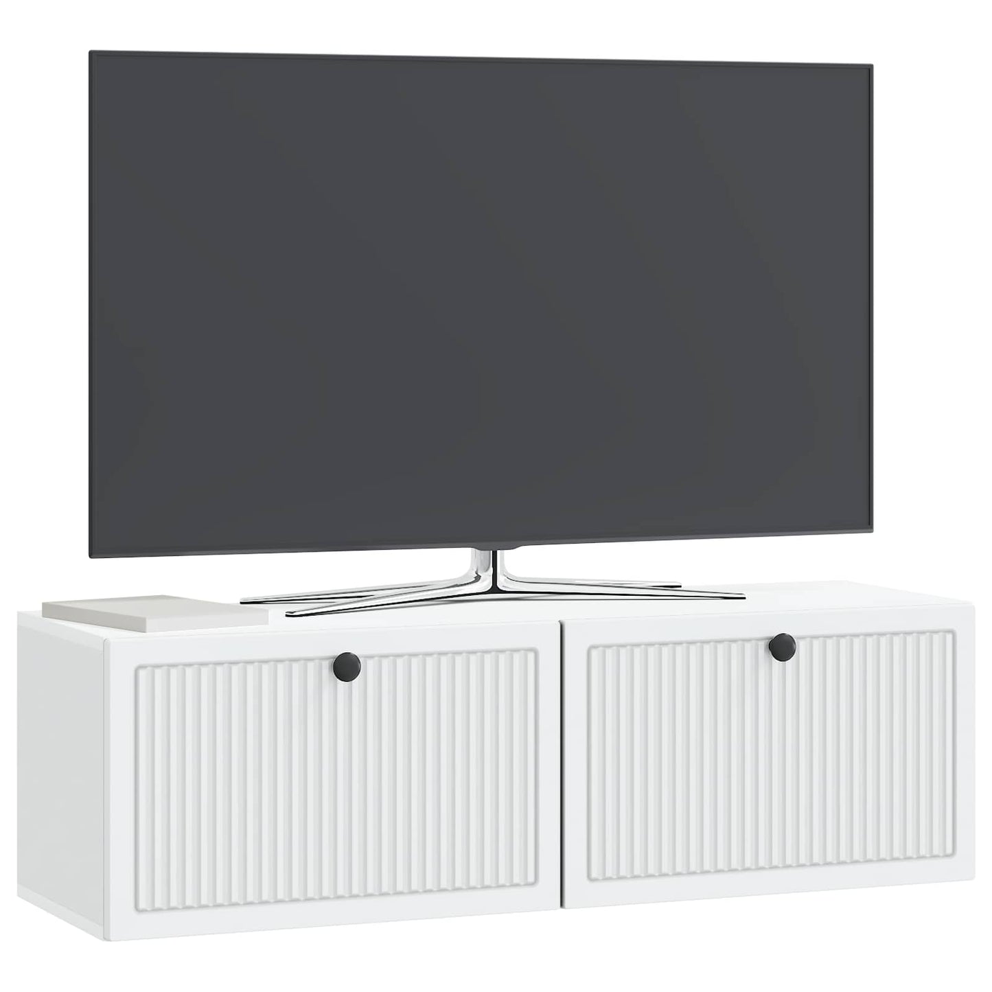 Wandbeugel TV-kast Wit 98 x 31 x 30 cm Bewerkt hout is nu te koop bij PeponiXL, paradijselijk wonen!
