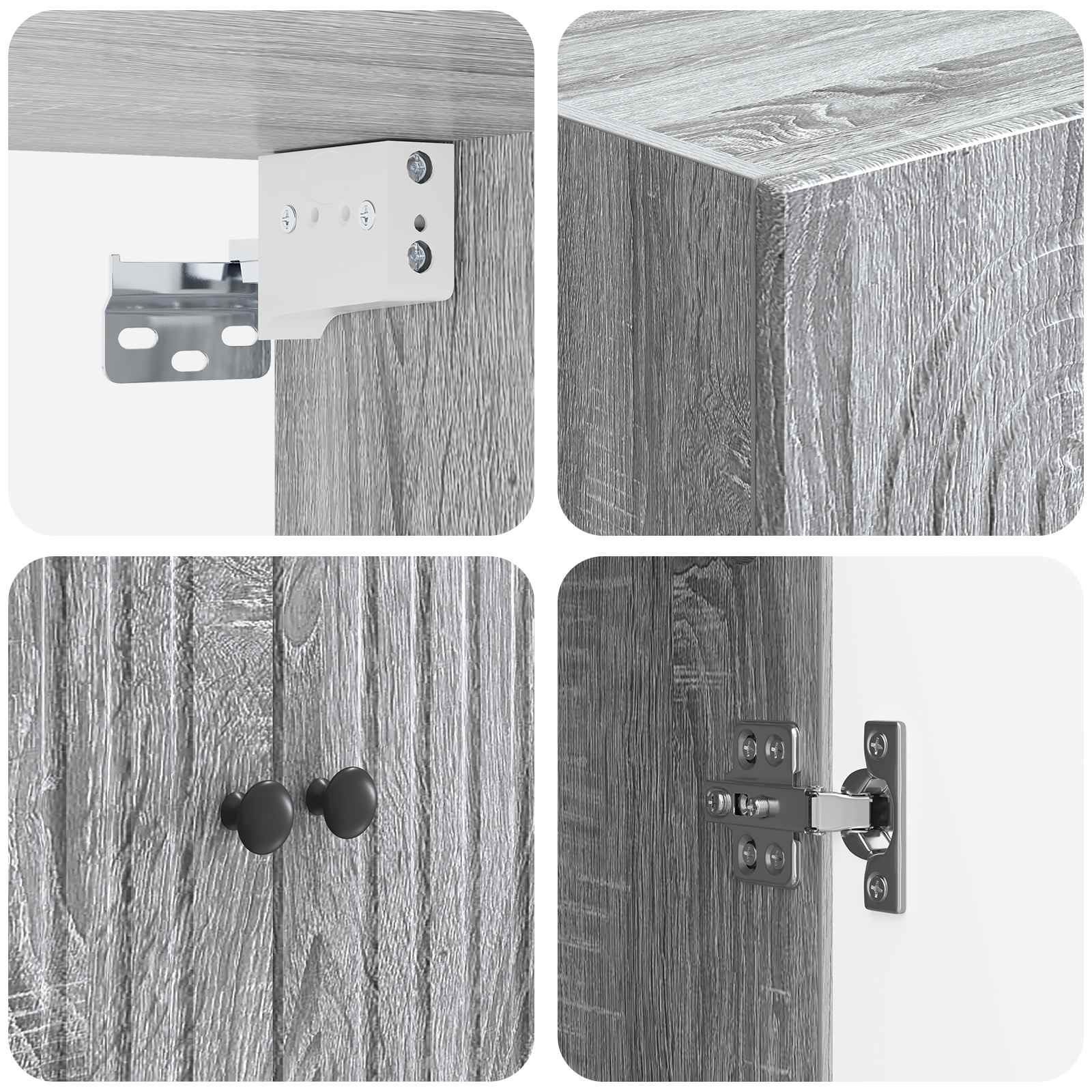 Wandkast Grijs Sonoma 66 x 34,5 x 90 cm Bewerkt hout is nu te koop bij PeponiXL, paradijselijk wonen!