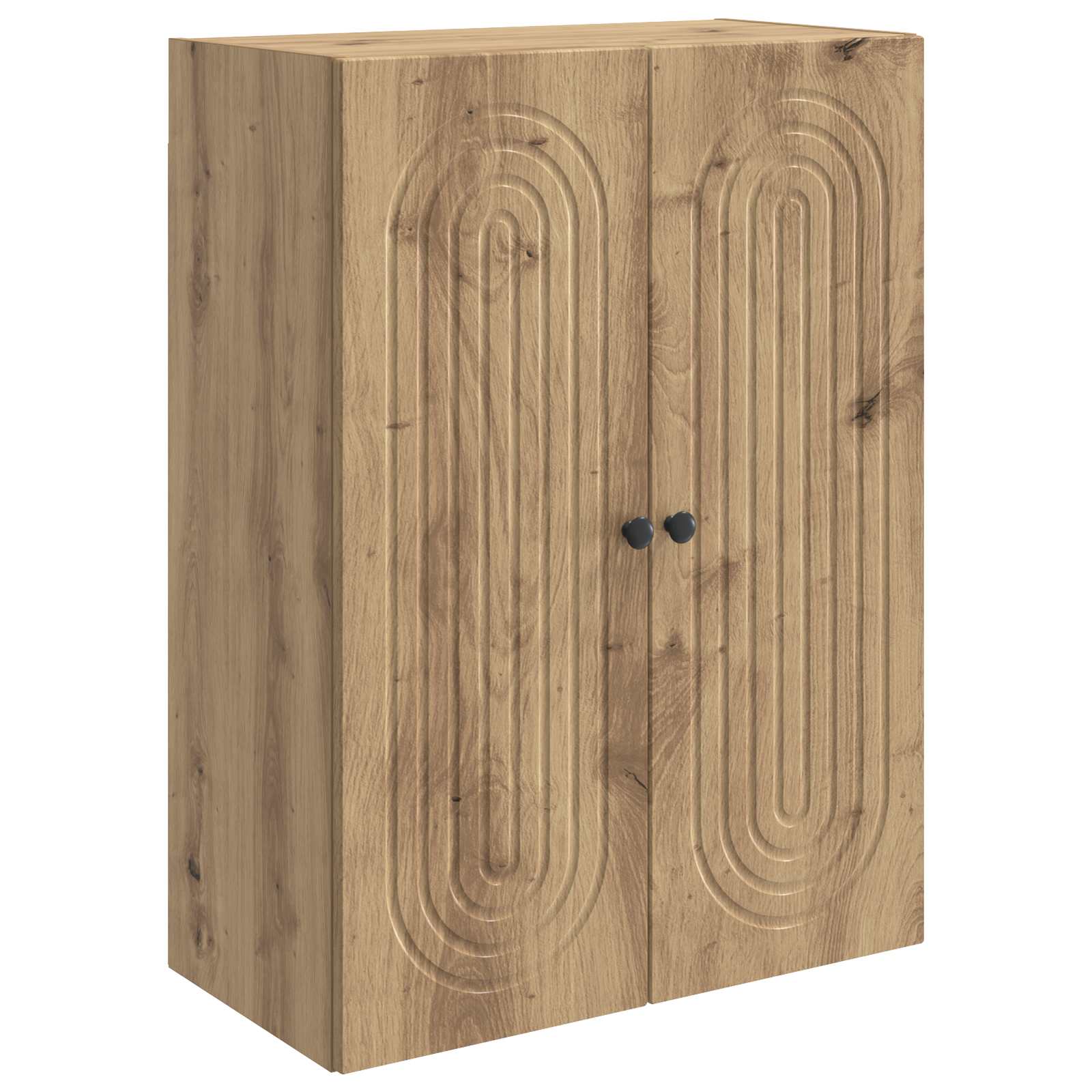 Wandkast Artisanaal eiken 66 x 34,5 x 90 cm Bewerkt hout is nu te koop bij PeponiXL, paradijselijk wonen!