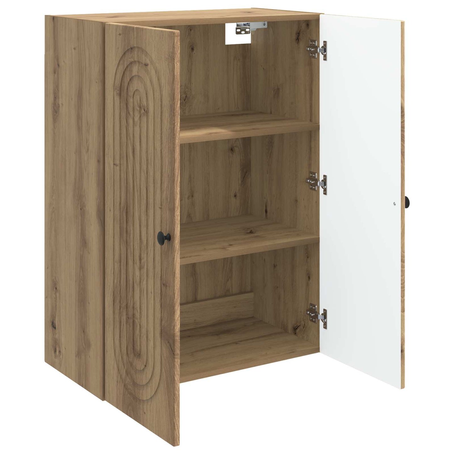 Wandkast Artisanaal eiken 66 x 34,5 x 90 cm Bewerkt hout is nu te koop bij PeponiXL, paradijselijk wonen!