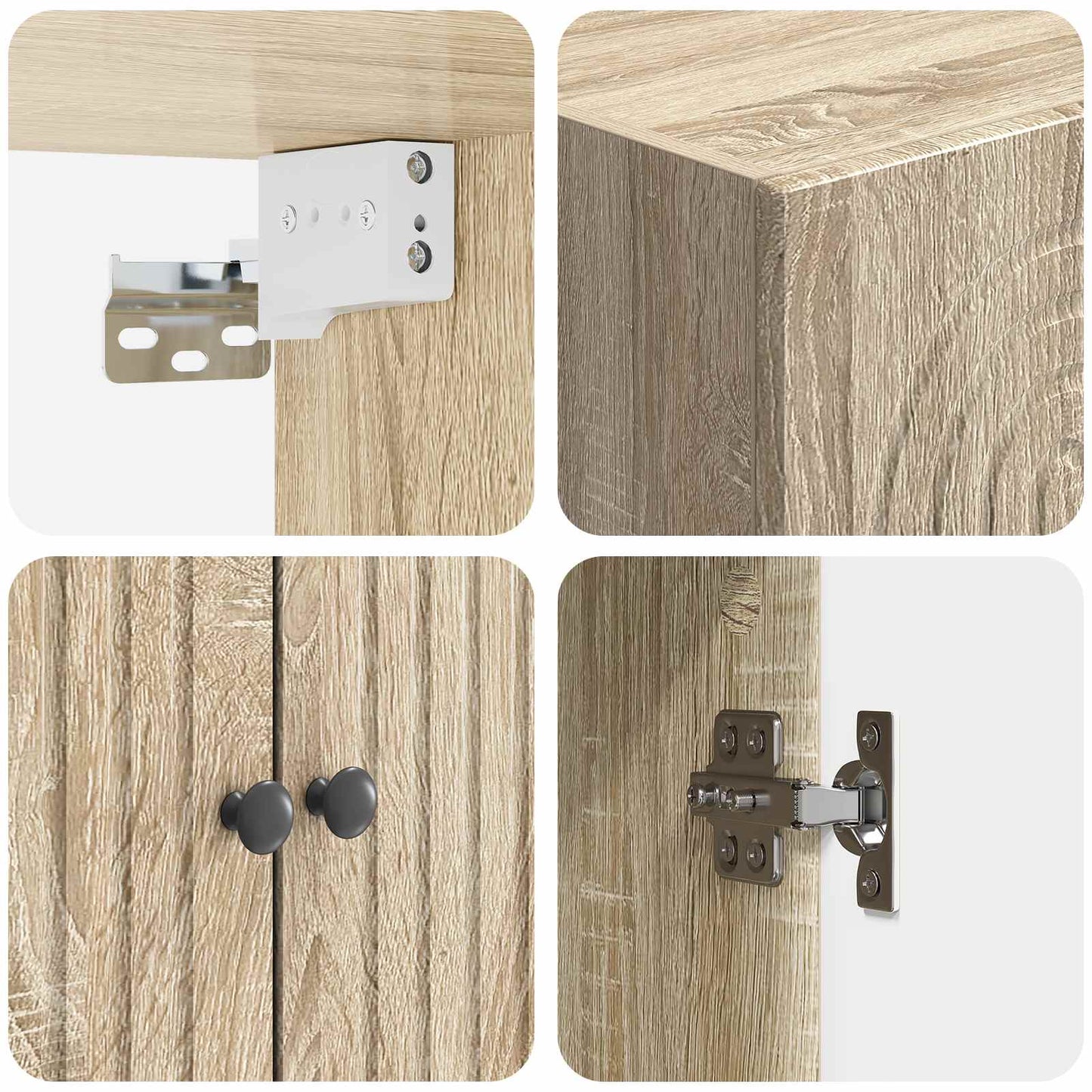 Wandkast Sonoma Eiken 59 x 31 x 60 cm Bewerkt hout is nu te koop bij PeponiXL, paradijselijk wonen!