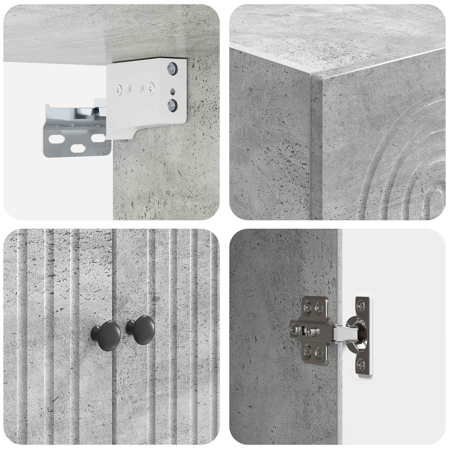 Wandkast Betongrijs 59 x 31 x 60 cm Bewerkt hout is nu te koop bij PeponiXL, paradijselijk wonen!