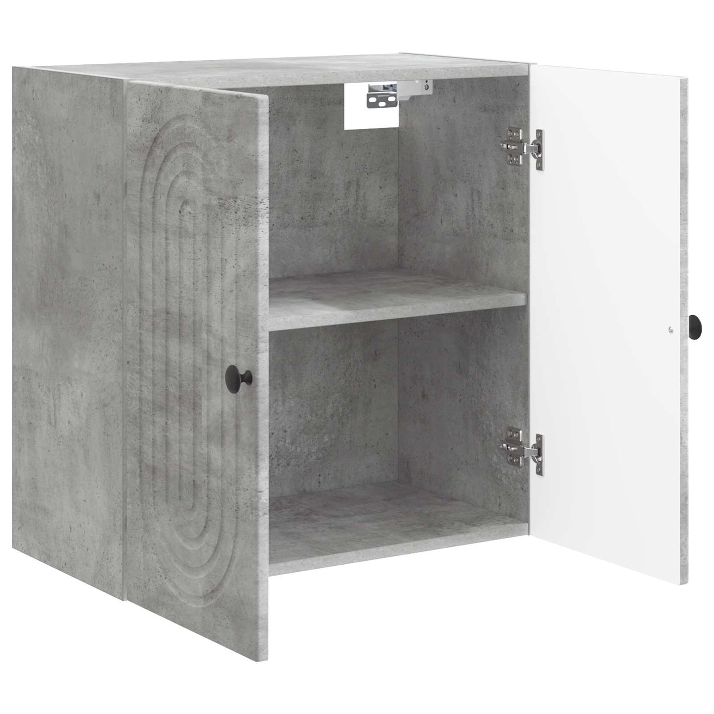 Wandkast Betongrijs 59 x 31 x 60 cm Bewerkt hout is nu te koop bij PeponiXL, paradijselijk wonen!
