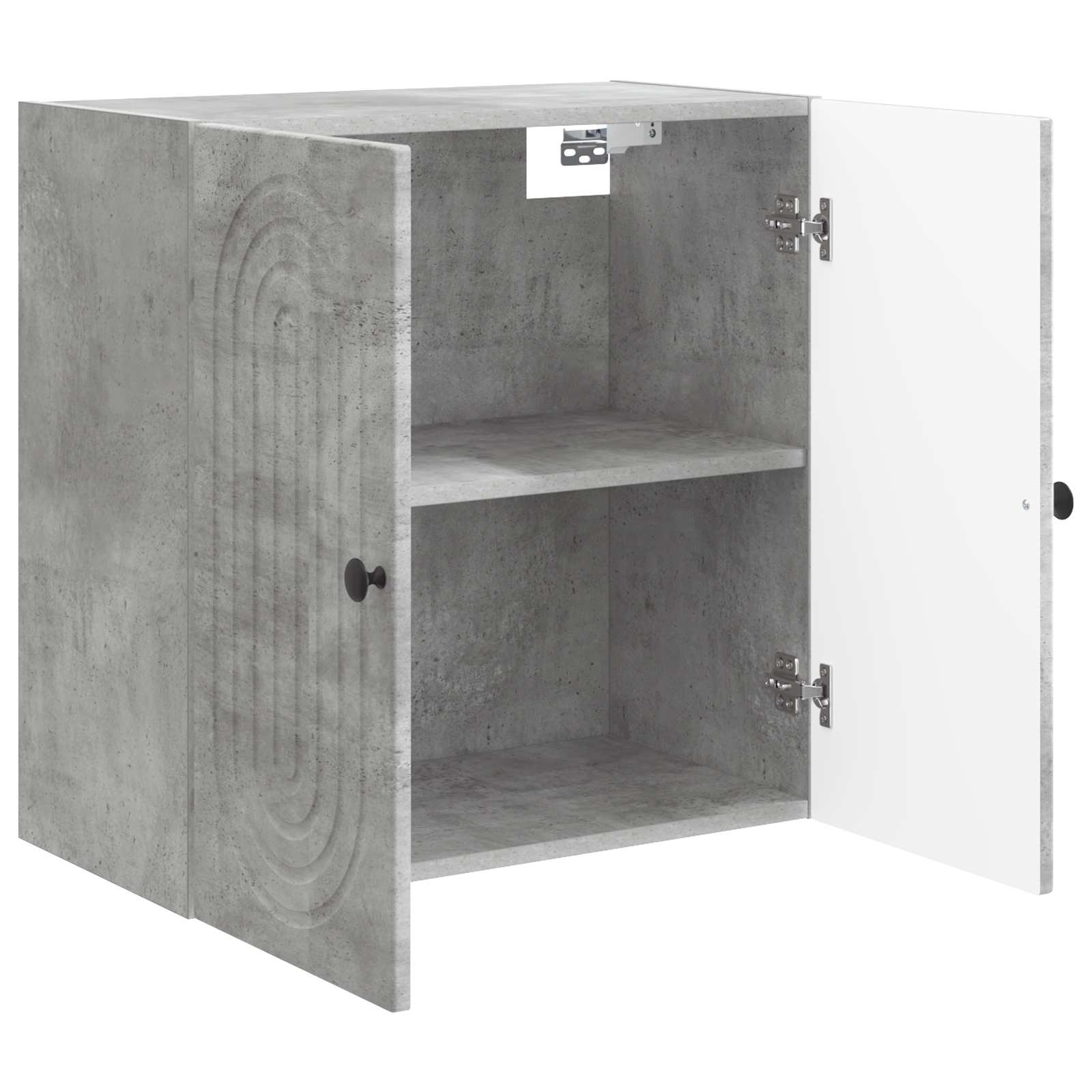 Wandkast Betongrijs 59 x 31 x 60 cm Bewerkt hout is nu te koop bij PeponiXL, paradijselijk wonen!