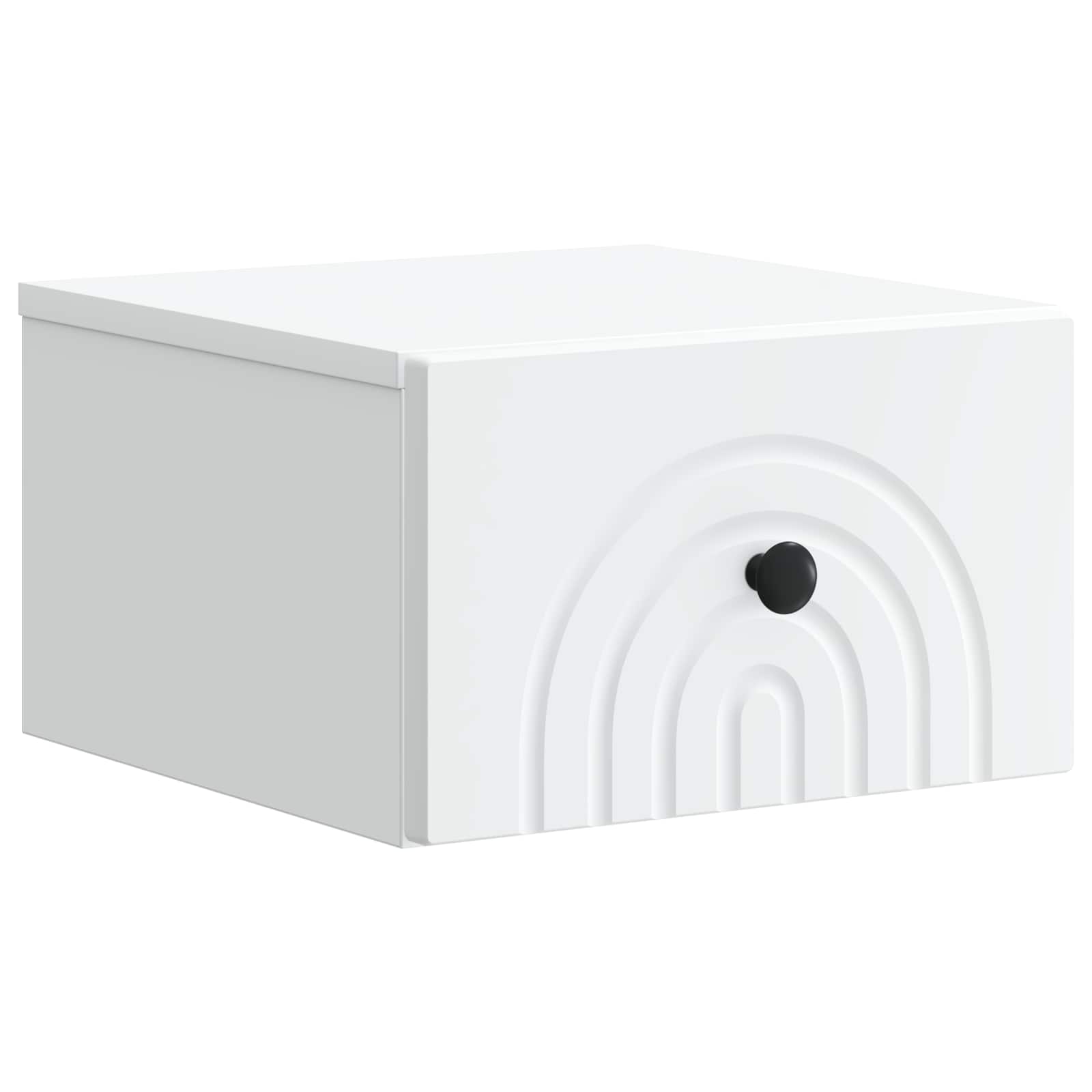 Wandbeugel Bedkast met lade Wit 33 x 34,5 x 20 cm Bewerkt hout is nu te koop bij PeponiXL, paradijselijk wonen!