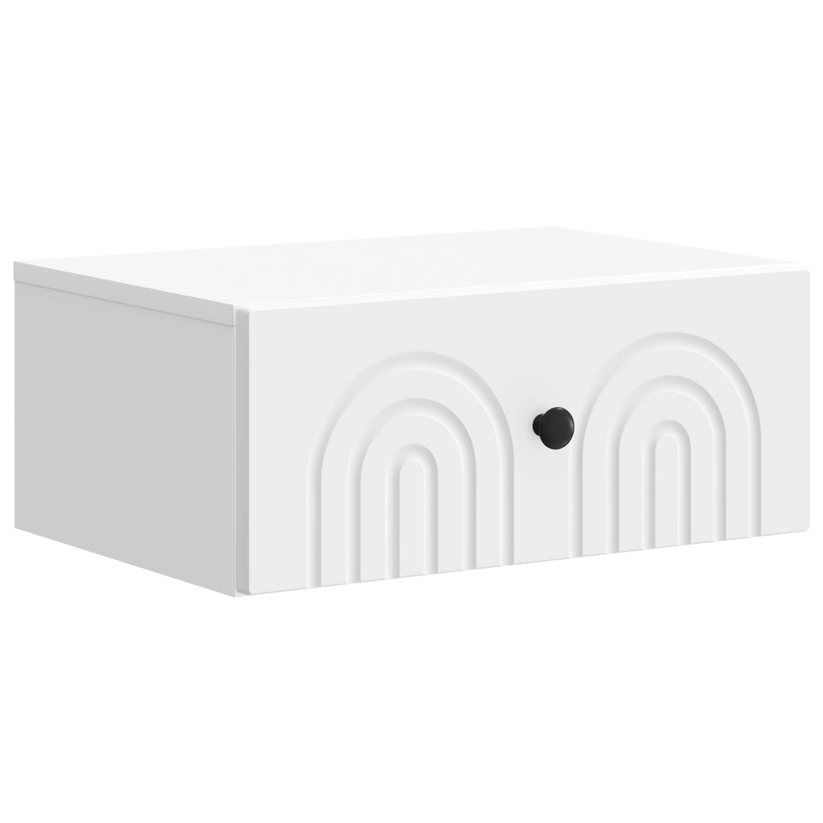 Wandbeugel Bedkast met lade Wit 49 x 34,5 x 20 cm Bewerkt hout is nu te koop bij PeponiXL, paradijselijk wonen!