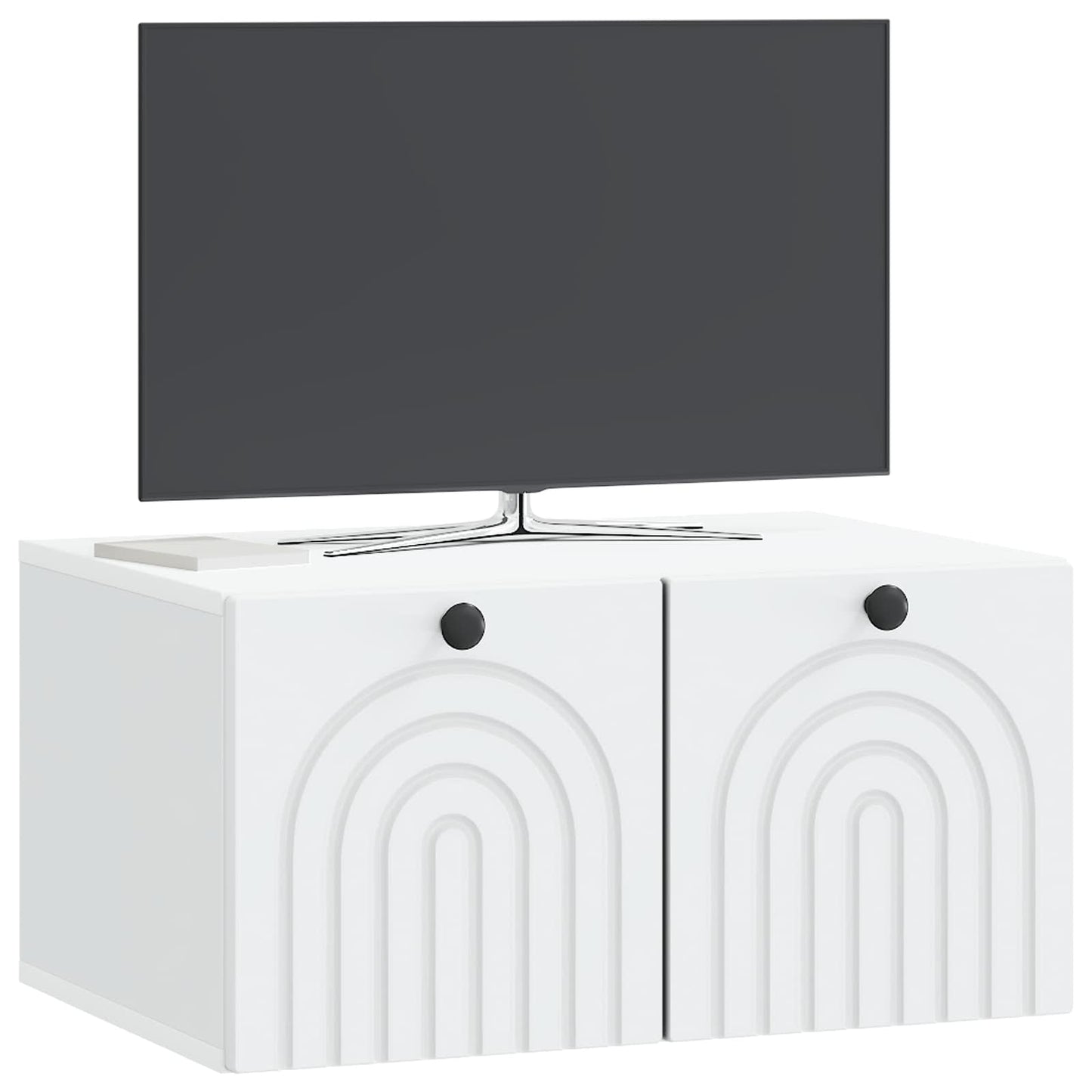 Wandbeugel TV-kast Wit 59,5 x 41 x 30 cm Bewerkt hout is nu te koop bij PeponiXL, paradijselijk wonen!