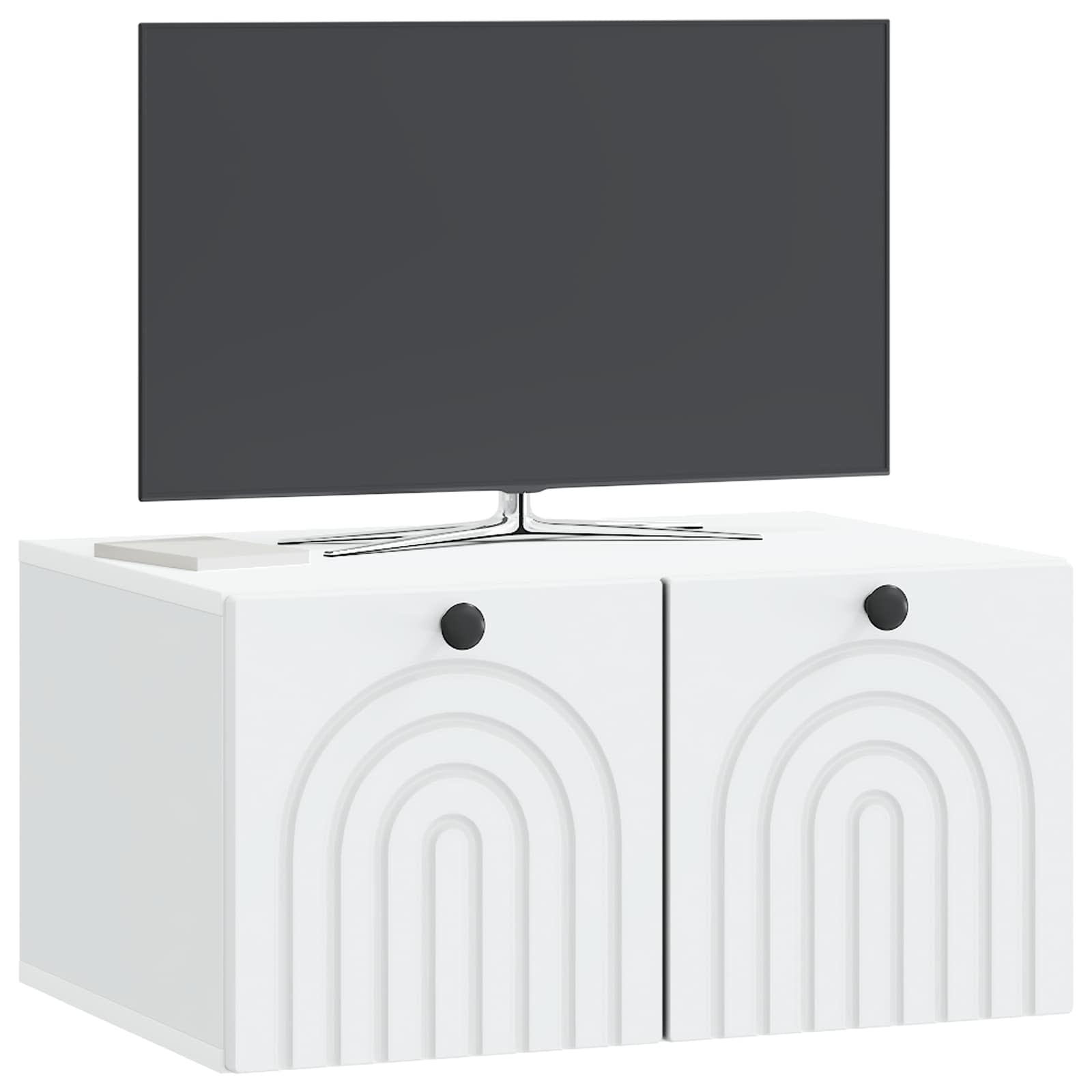 Wandbeugel TV-kast Wit 59,5 x 41 x 30 cm Bewerkt hout is nu te koop bij PeponiXL, paradijselijk wonen!