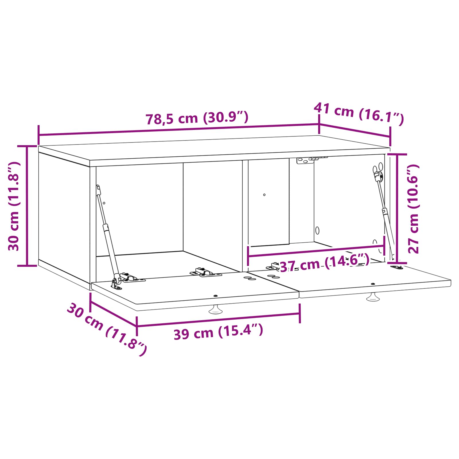 Wandbeugel TV-kast Artisanaal eiken 78,5 x 41 x 30 cm is nu te koop bij PeponiXL, paradijselijk wonen!