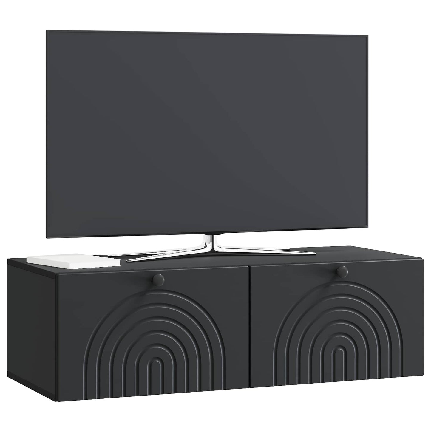 Wandbeugel TV-kast Zwart 99 x 41 x 30 cm Bewerkt hout is nu te koop bij PeponiXL, paradijselijk wonen!